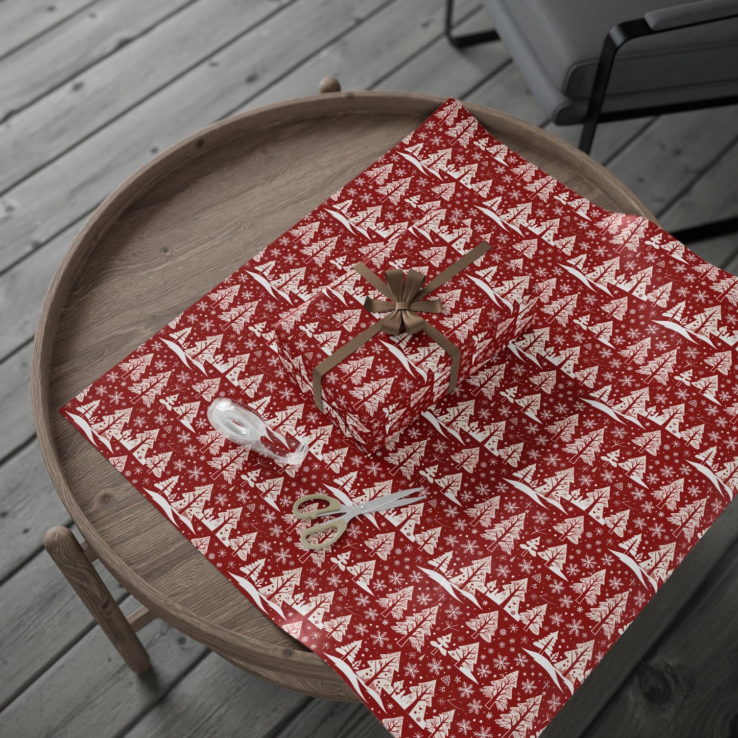 Nordic Noel – Red & White Forest Wrapping Paper