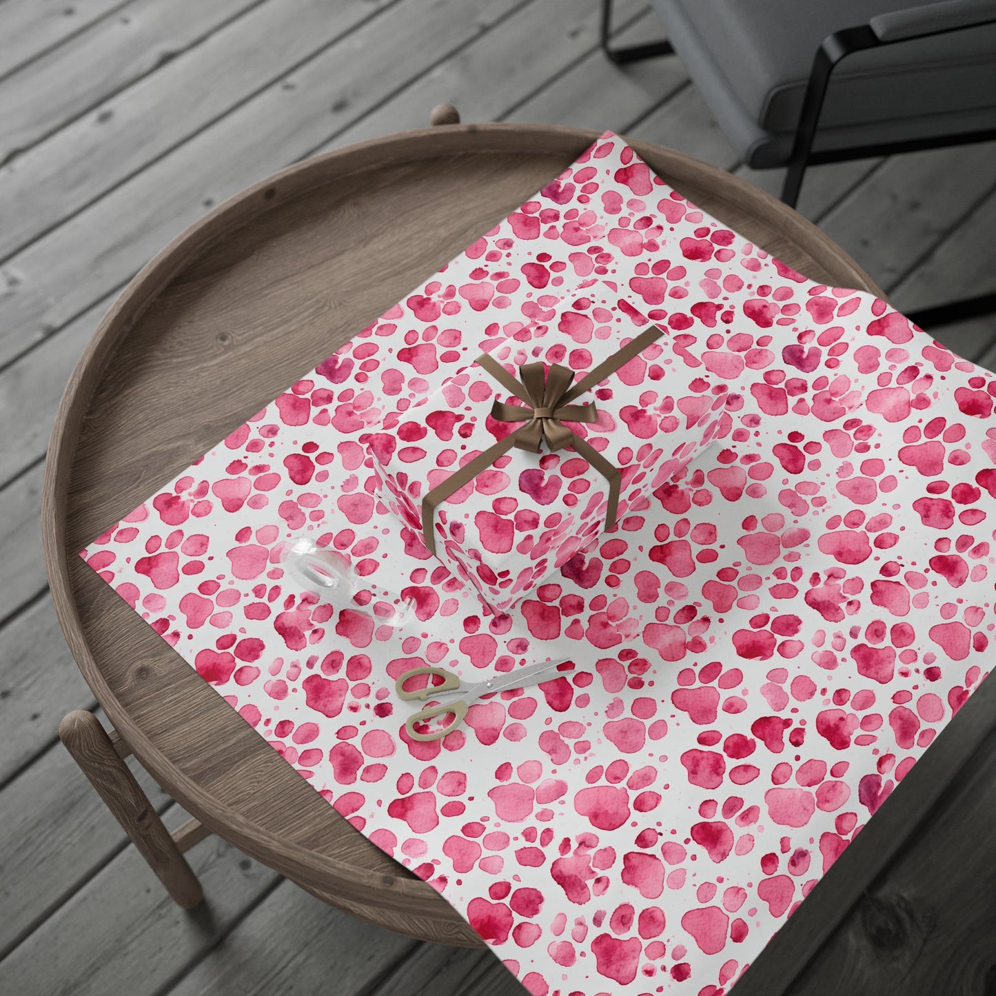 Pet Lover's Paradise Pink Paw Print Gift Wrap Collection