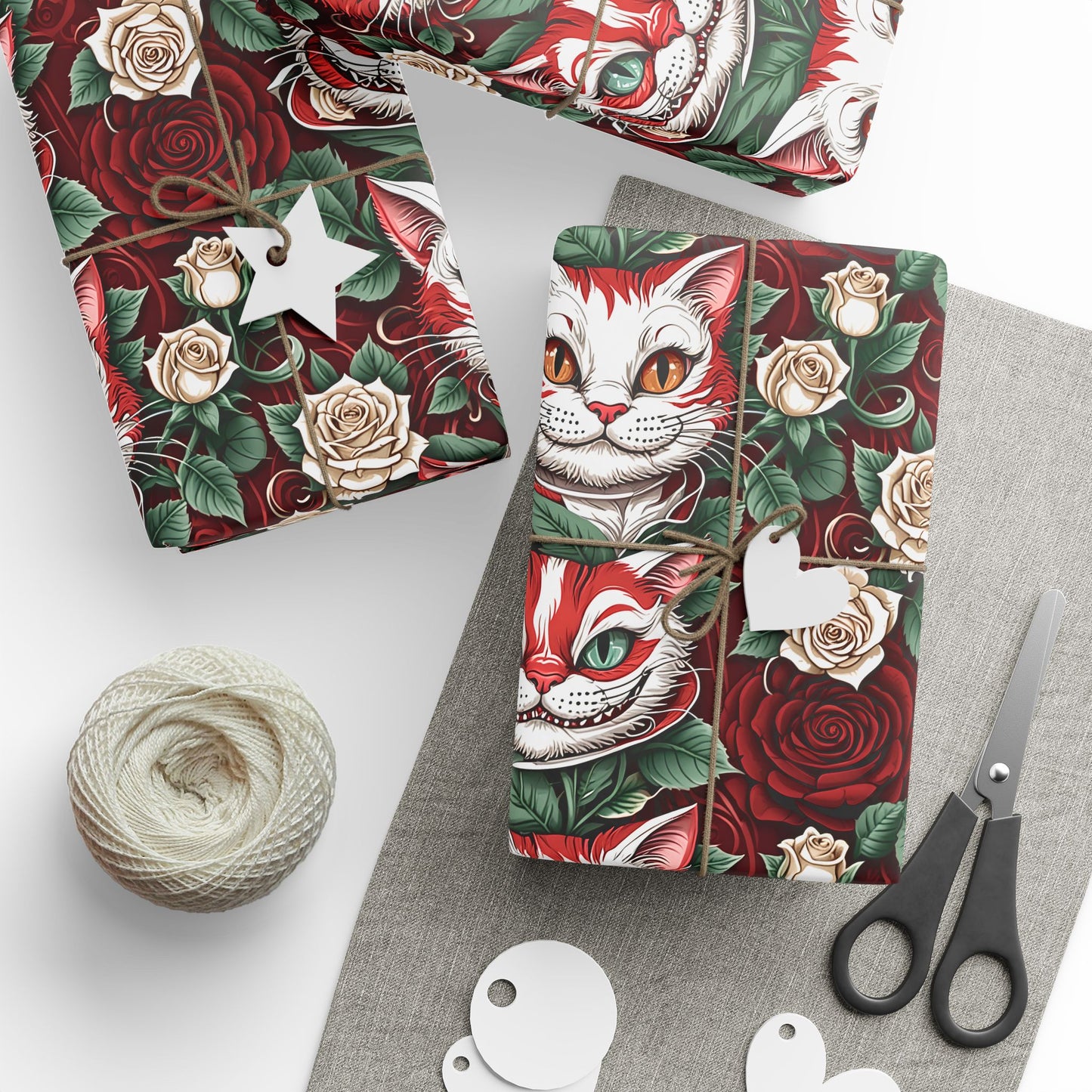 Cheshire Cat Wrapping Papers in red