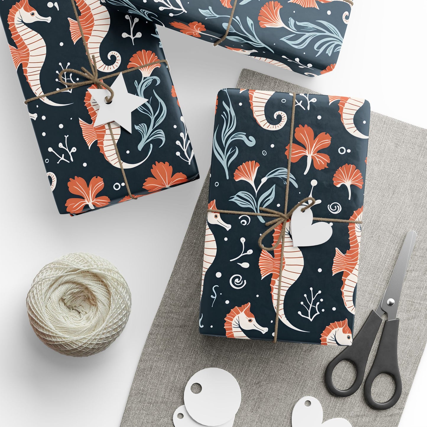 Underwater Vintage Seahorses Design