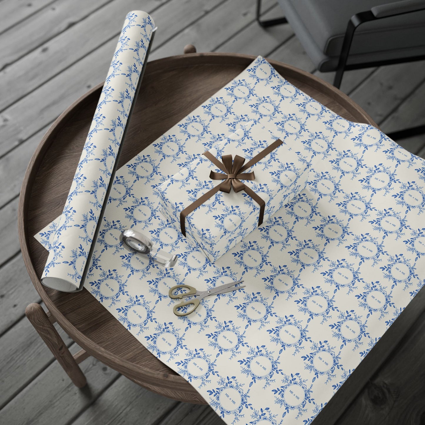 Mr. & Mr. Blue Gift Wrapping Paper