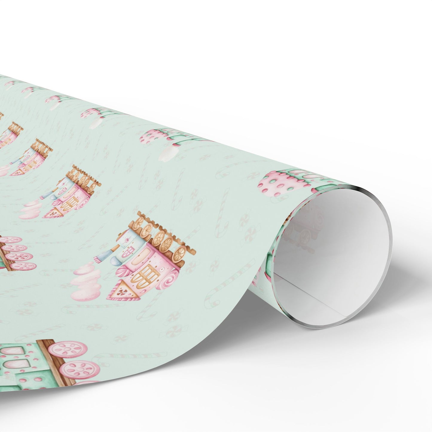 The Sweet Express – Gingerbread Christmas Train Wrapping Paper