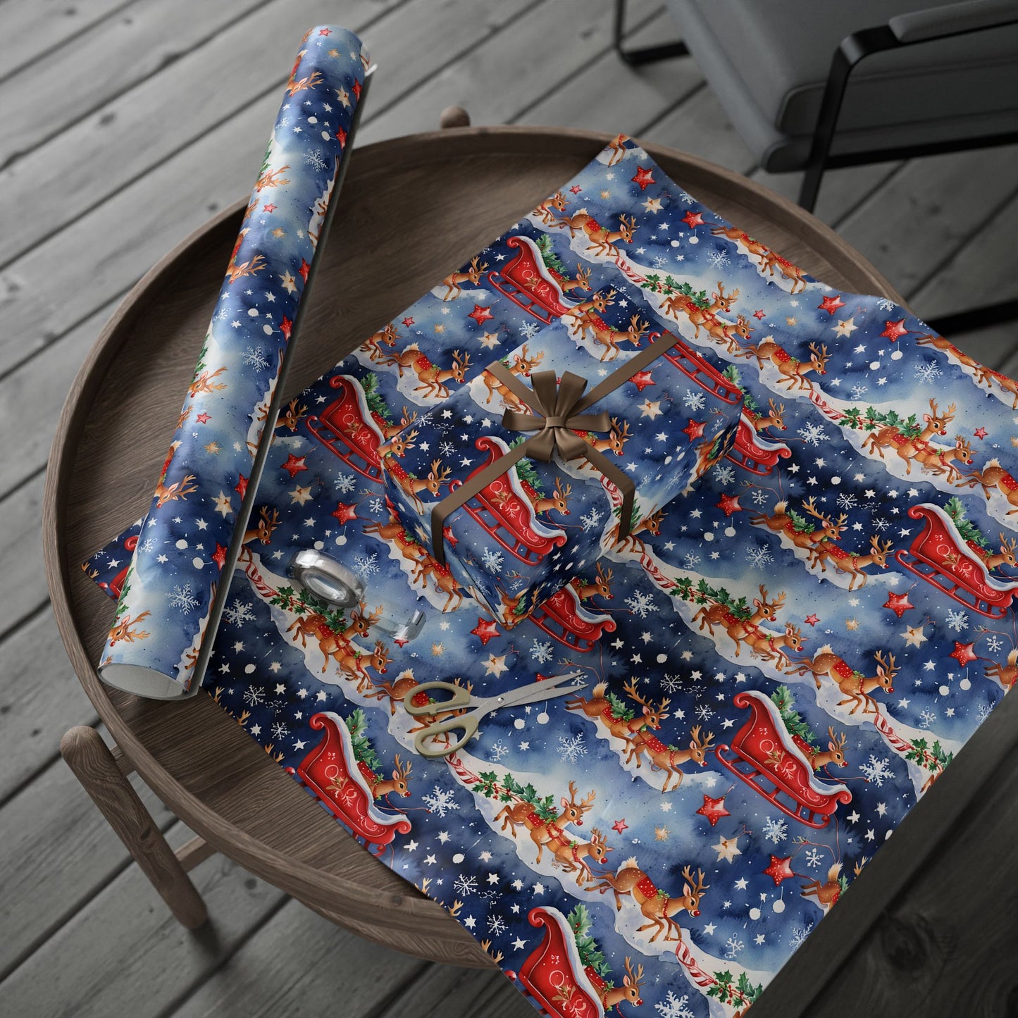 Santas Sleigh Gift Paper