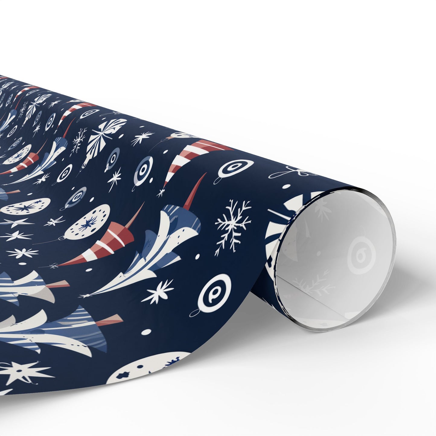 Stylish Navy Christmas Gift Wrap