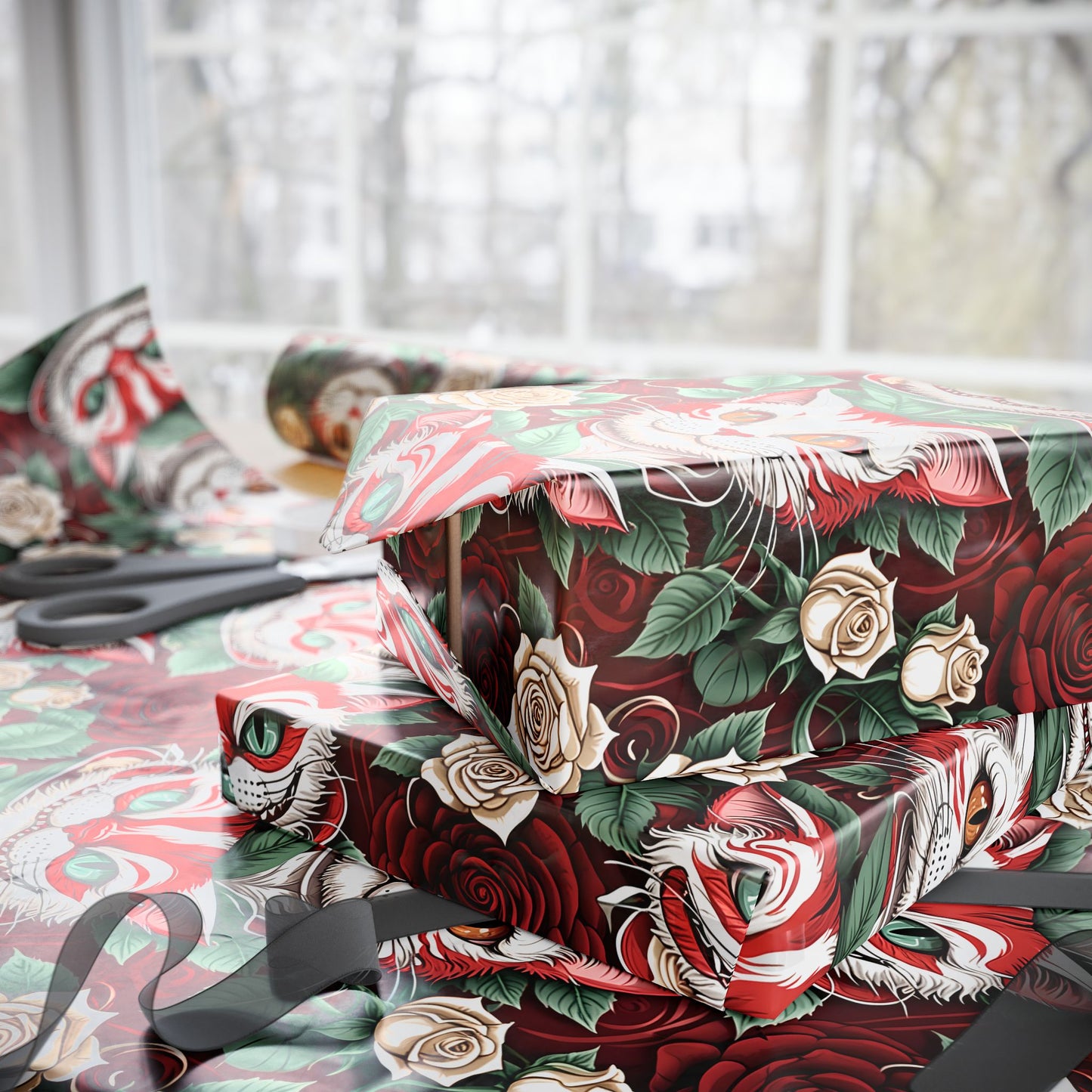 Cheshire Cat Wrapping Papers in red