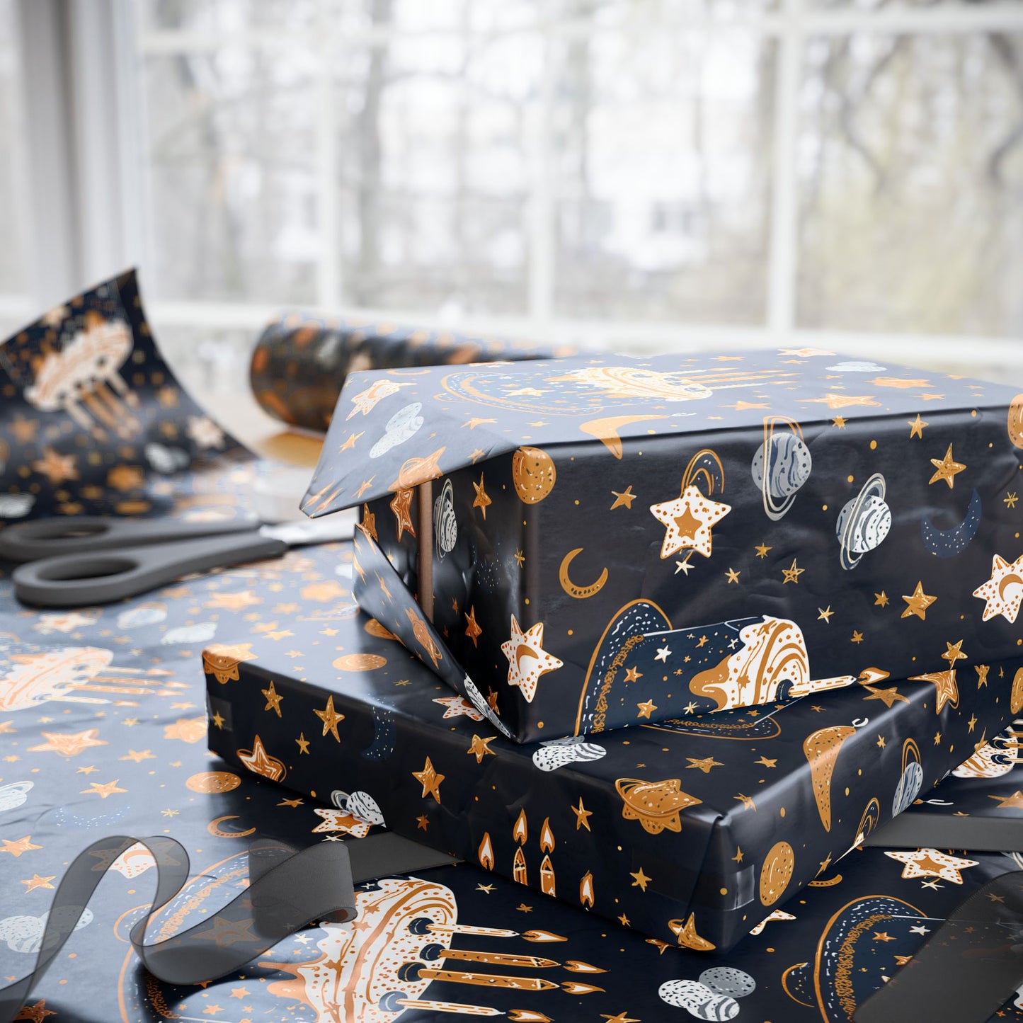 Celestial Birthday Wrapping Paper