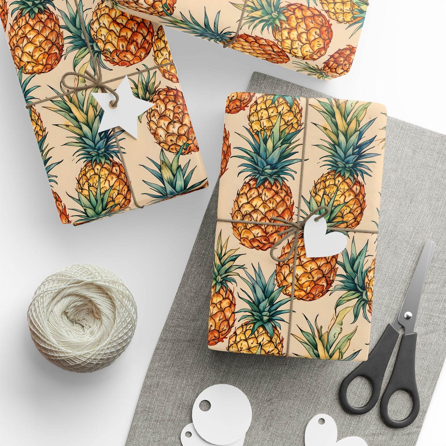 Nostalgic Pineapple Patterned Wrapping Paper