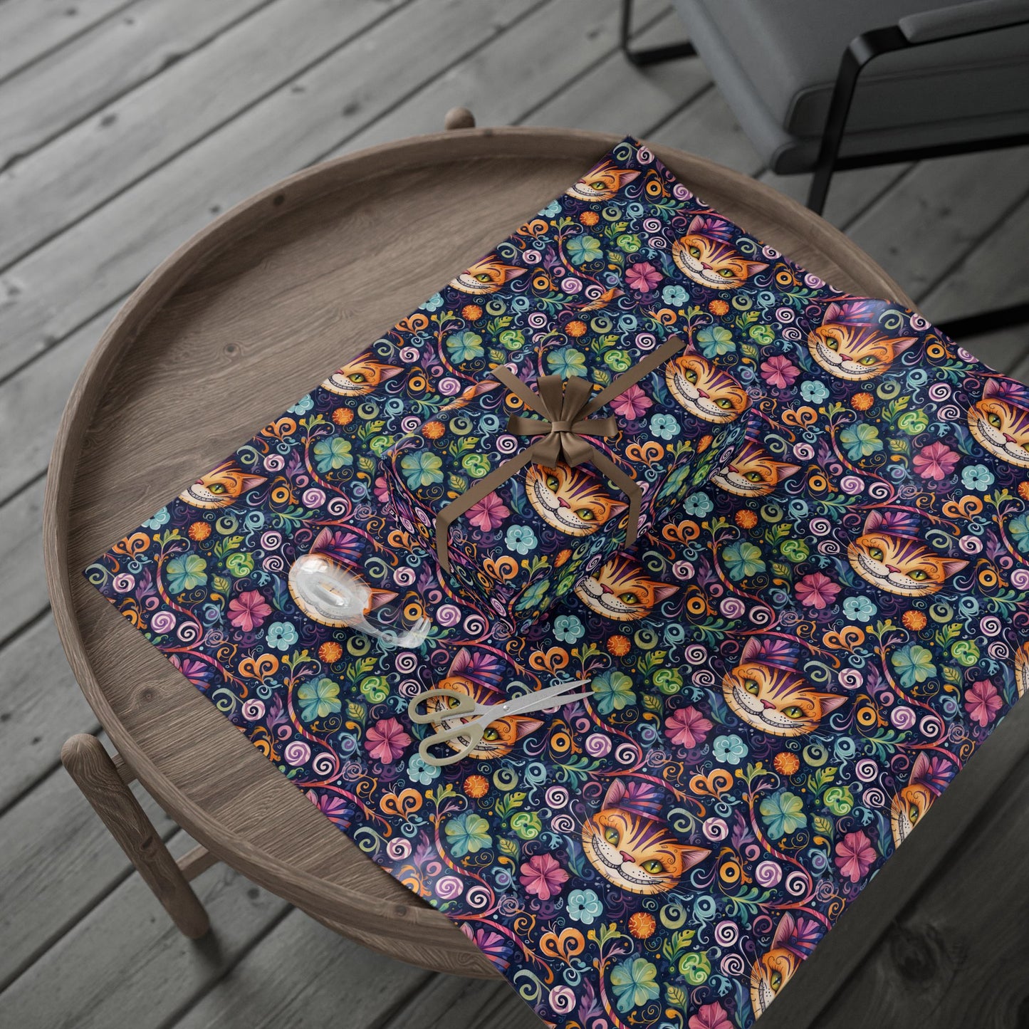 Cheshire Cat Vibrant Abstract Wrapping Paper