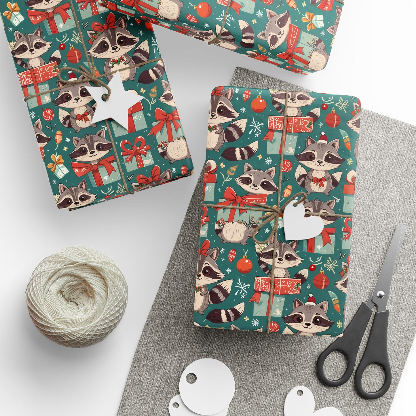 Wrapscallions – Raccoon Mischief Christmas Wrapping Paper