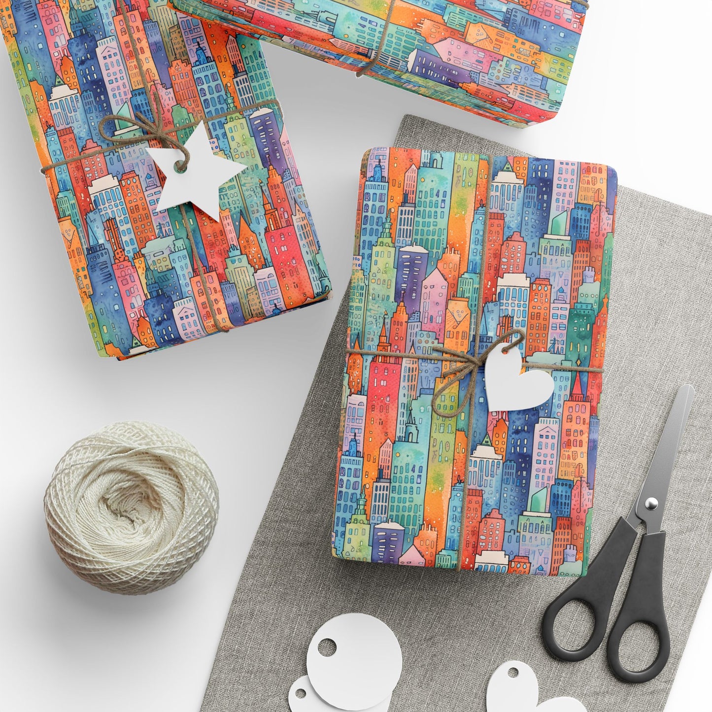 Abstract Cityscape Wrapping Papers