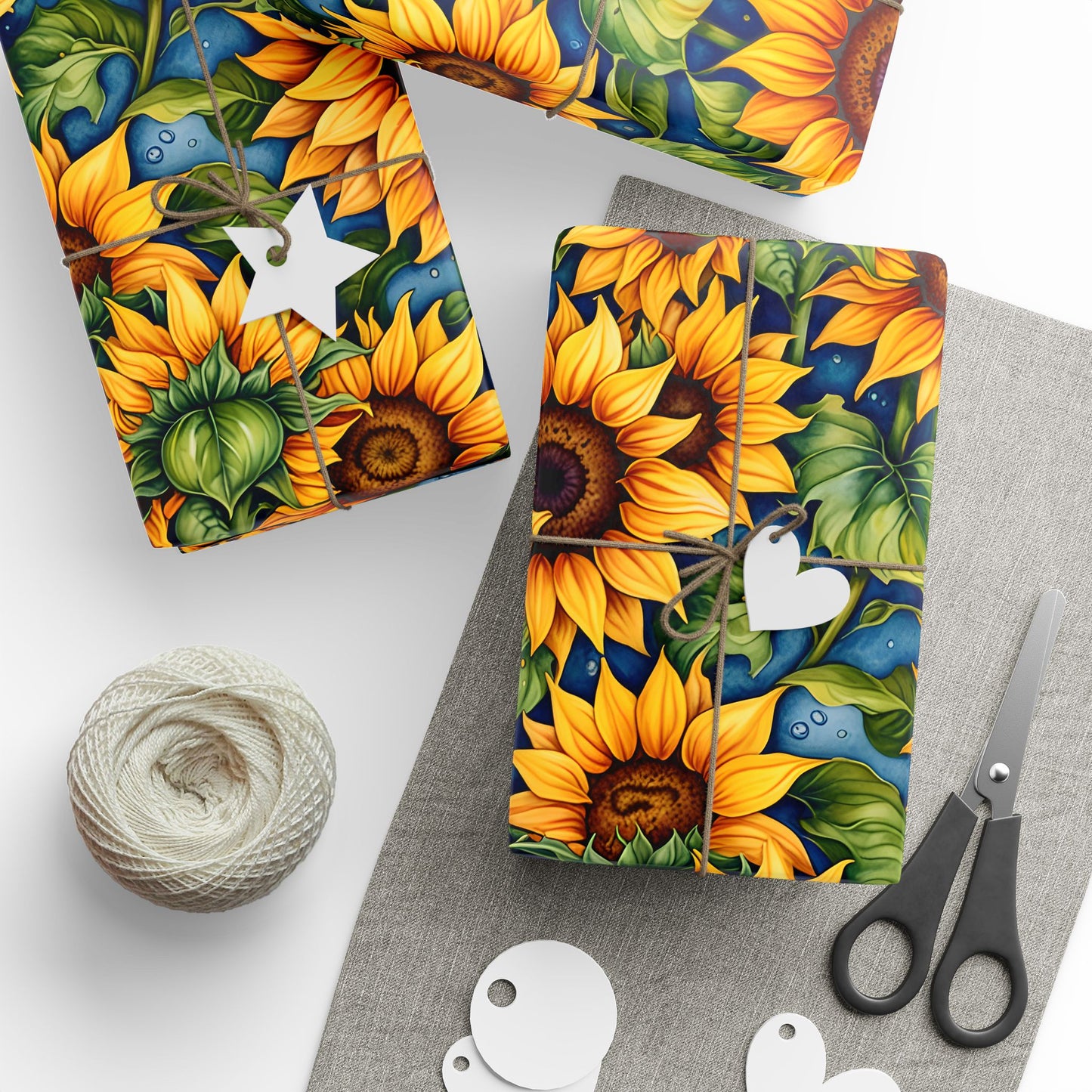 Vibrant Sunflower Patterned Wrapping Papers