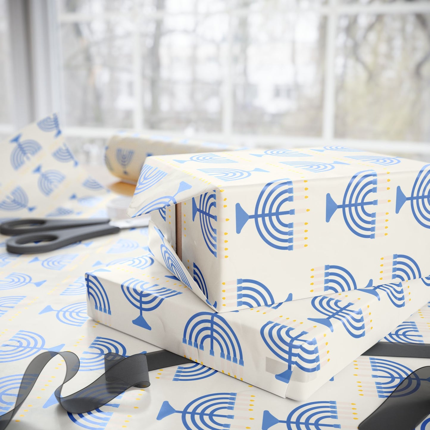 Hanukkah Menorah Wrapping Paper