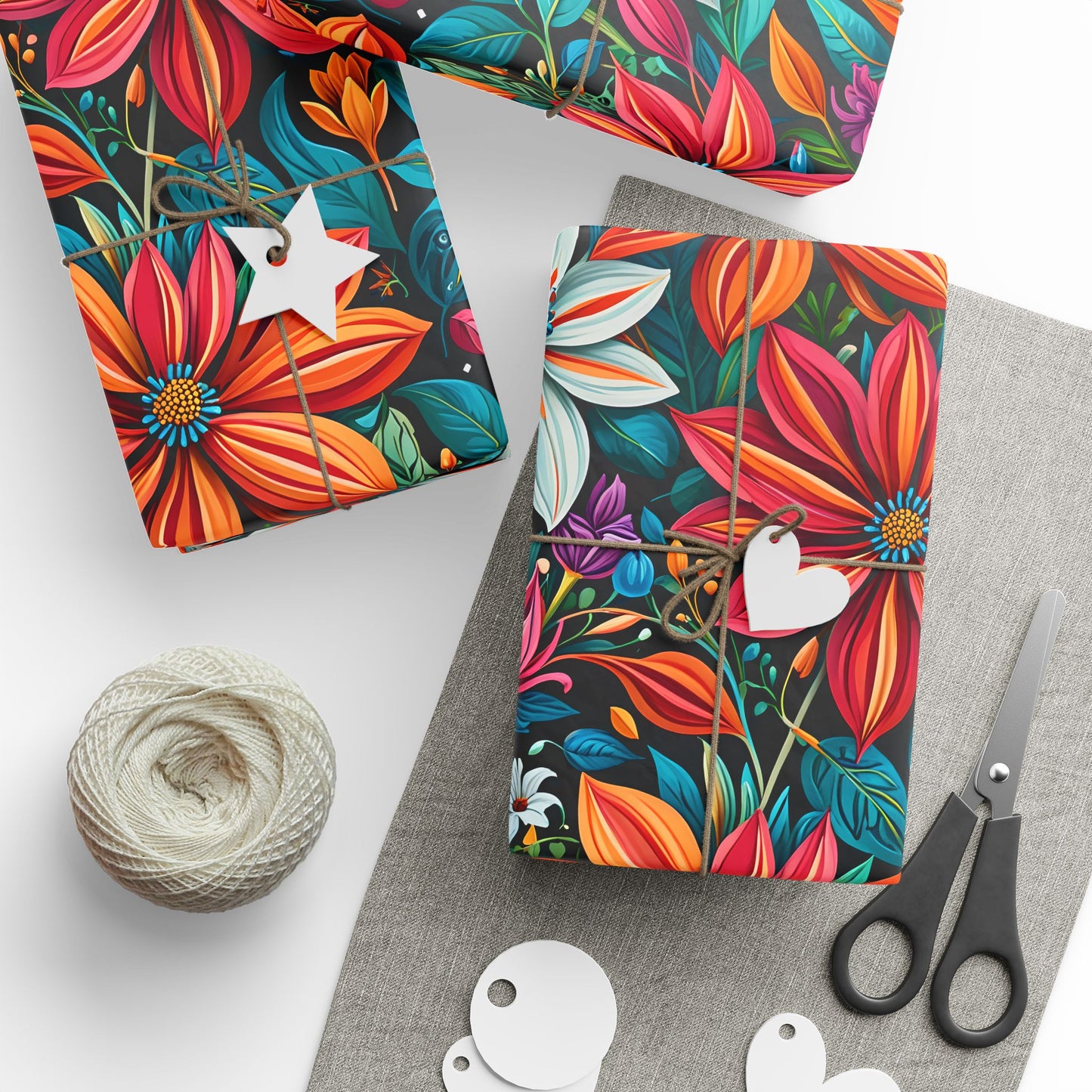 Botanical Bright Floral Design Gift Wrap for Birthdays