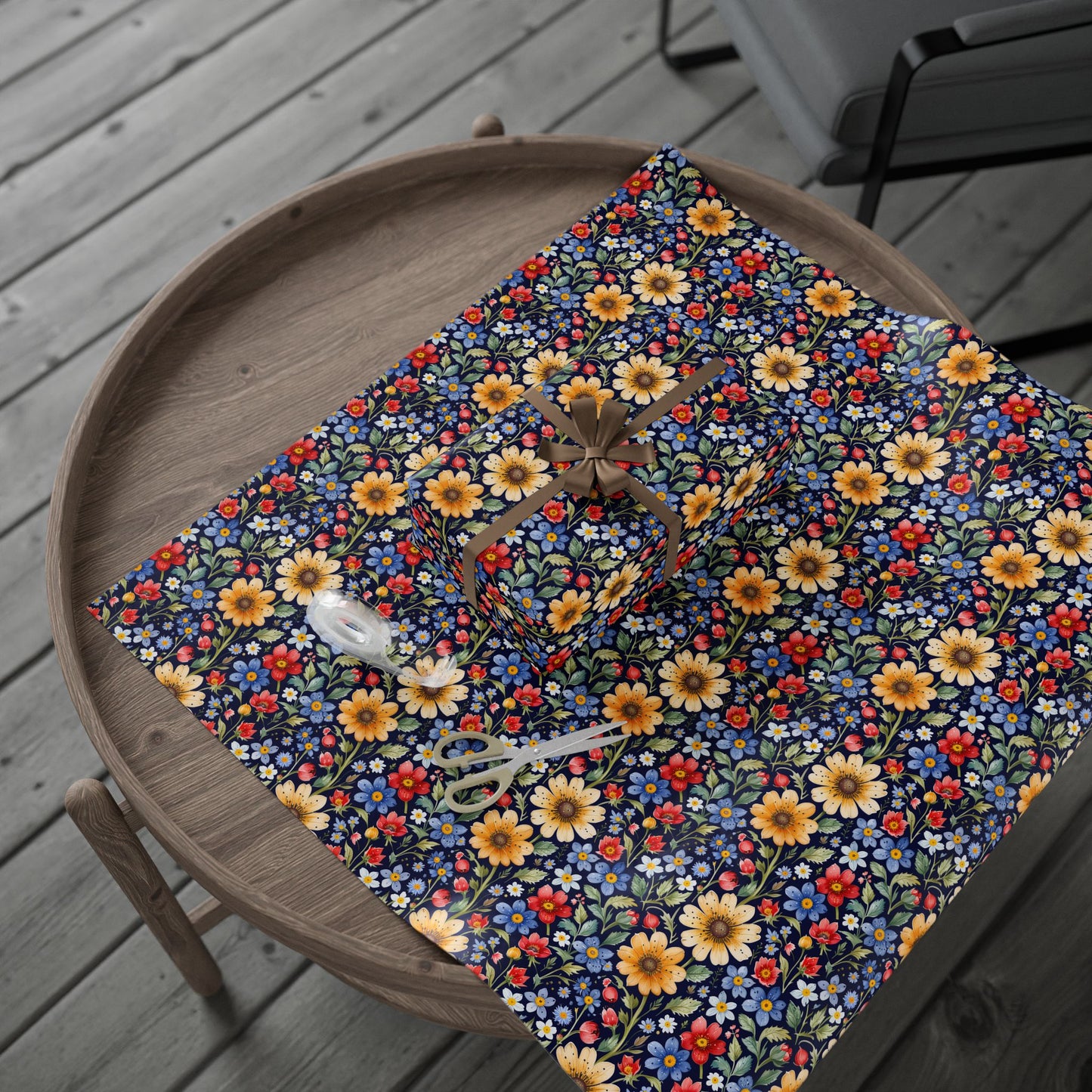 Colorful Floral on Black Background