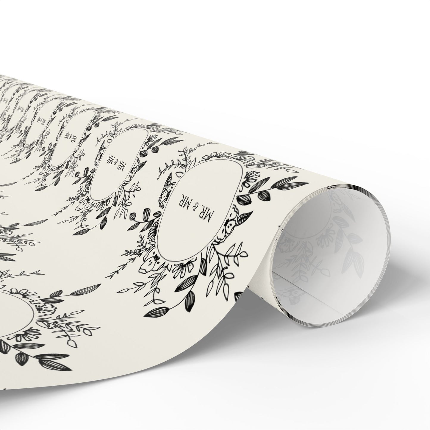 Mr. & Mr. Gift Wrapping Paper in Black & White