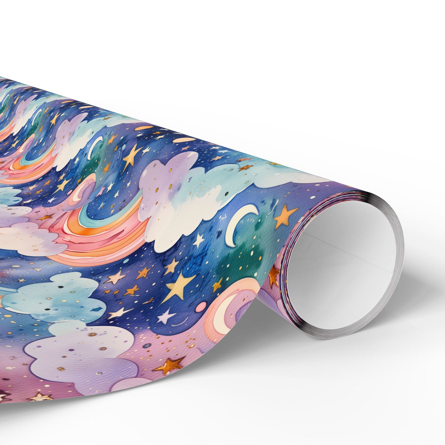Celestial Rainbows – Whimsical Night Sky Wrapping Paper
