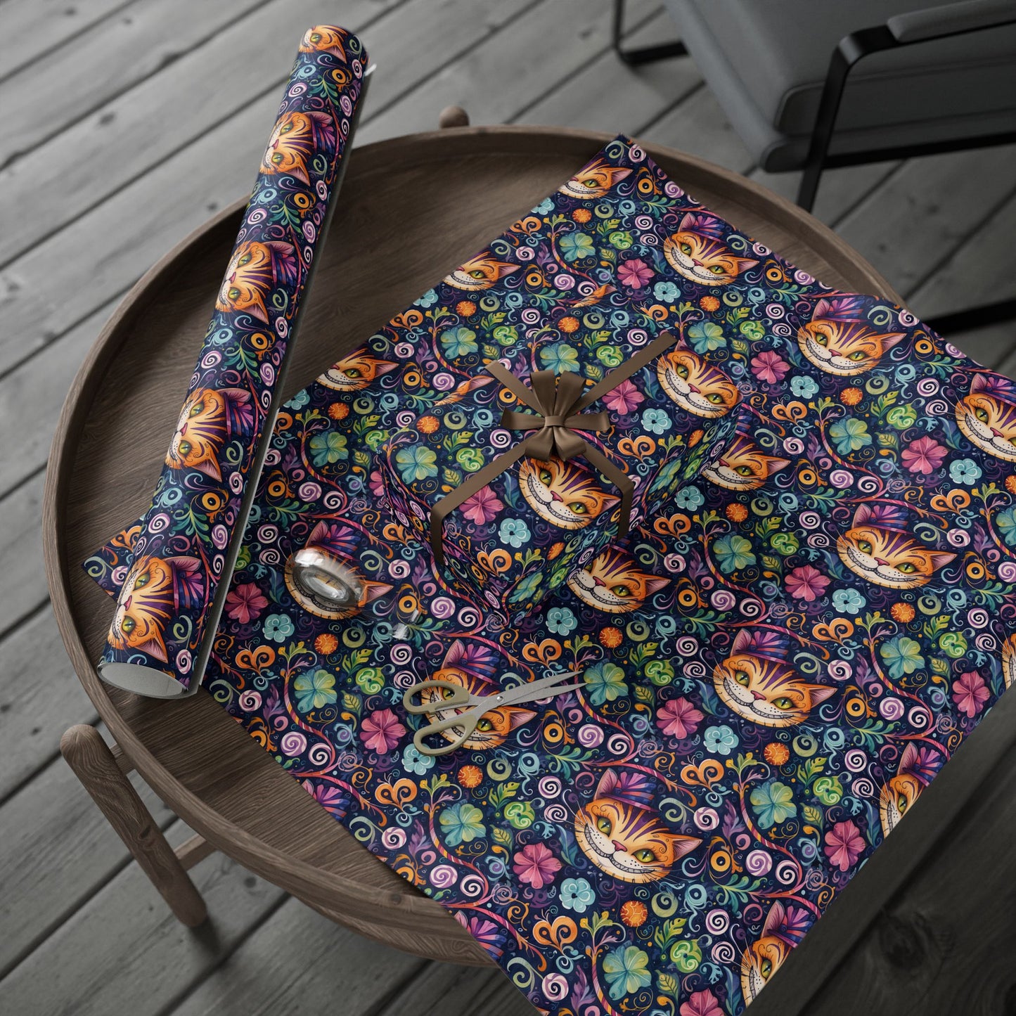 Cheshire Cat Vibrant Abstract Wrapping Paper