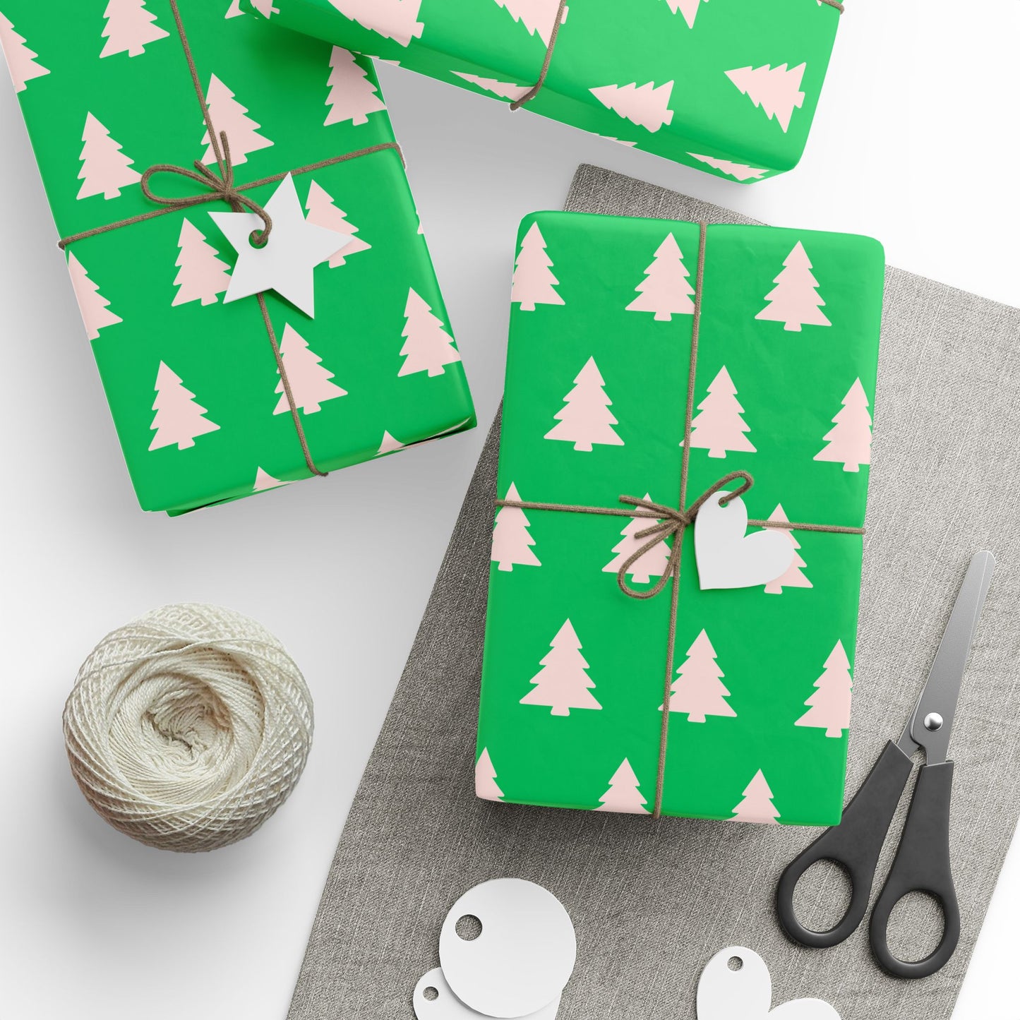 Evergreen Pop – Minimalist Holiday Tree Wrapping Paper