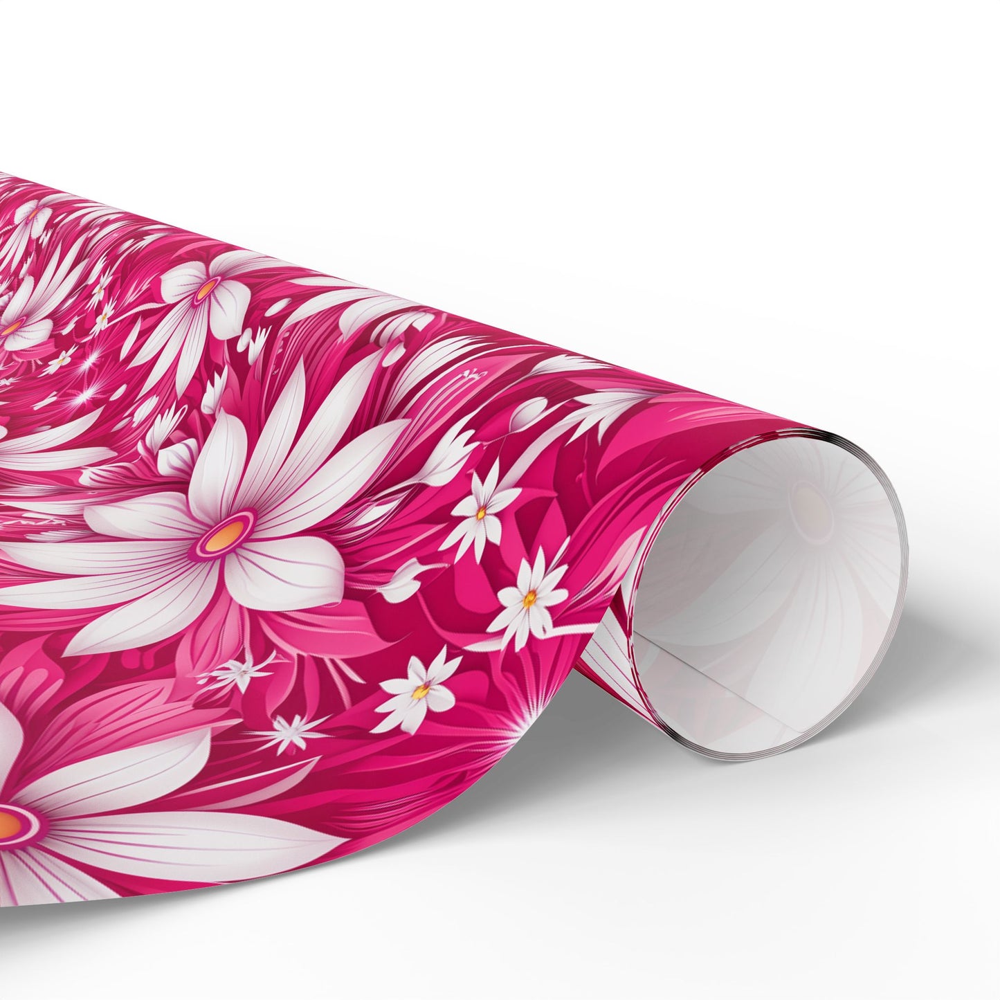 Pink and White Daisies Wrapping Paper
