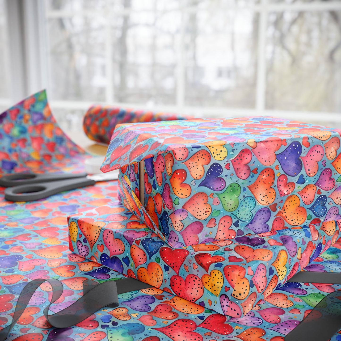 Vibrant Love Wrapping Paper - Colorful Gift Wrap