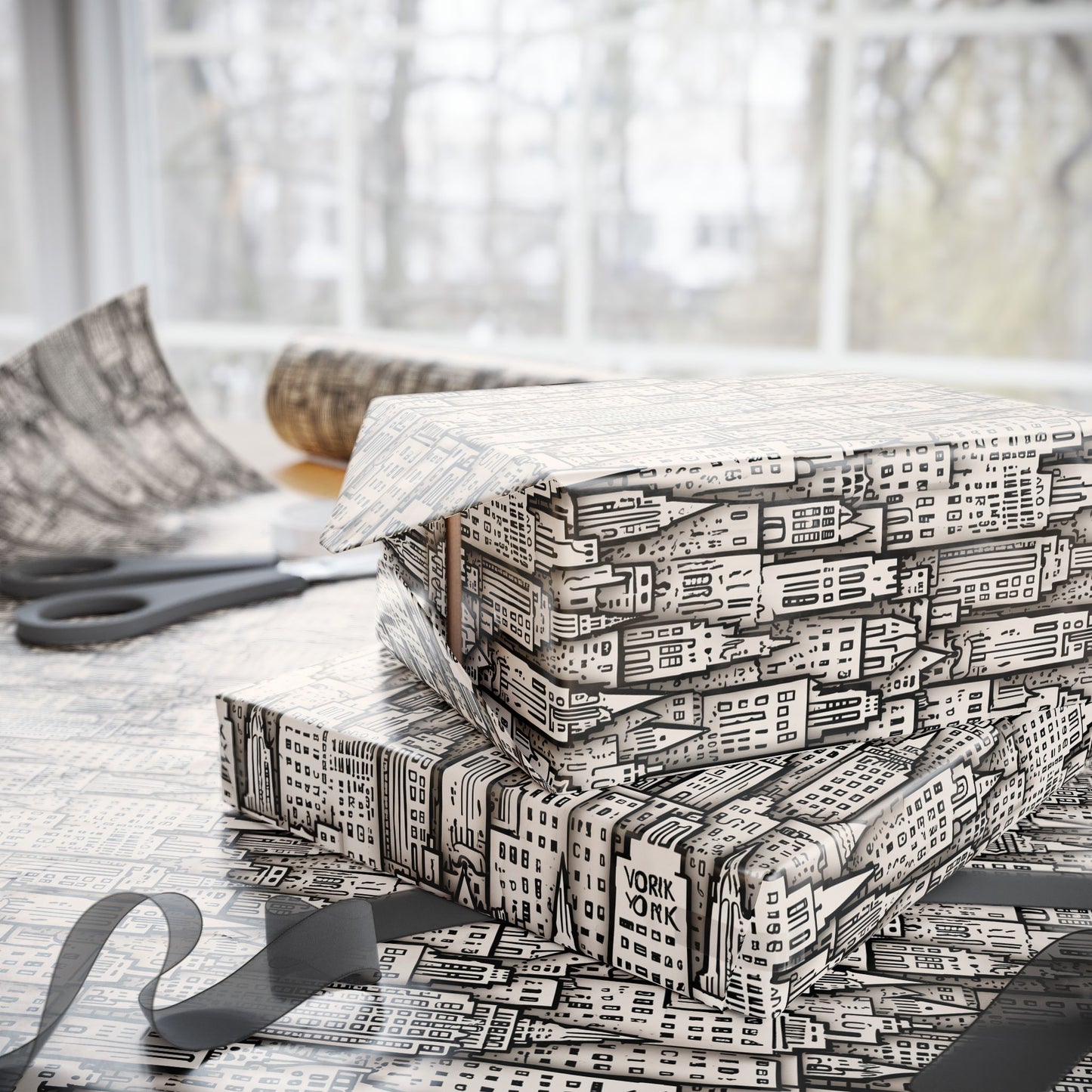 Wrapping Papers - Chic Abstract Cityscape