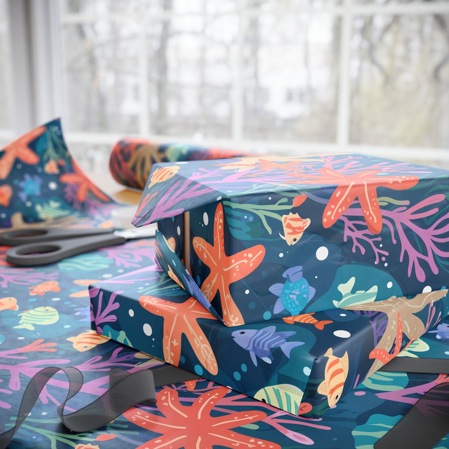 Blue and Coral Under Sea Theme