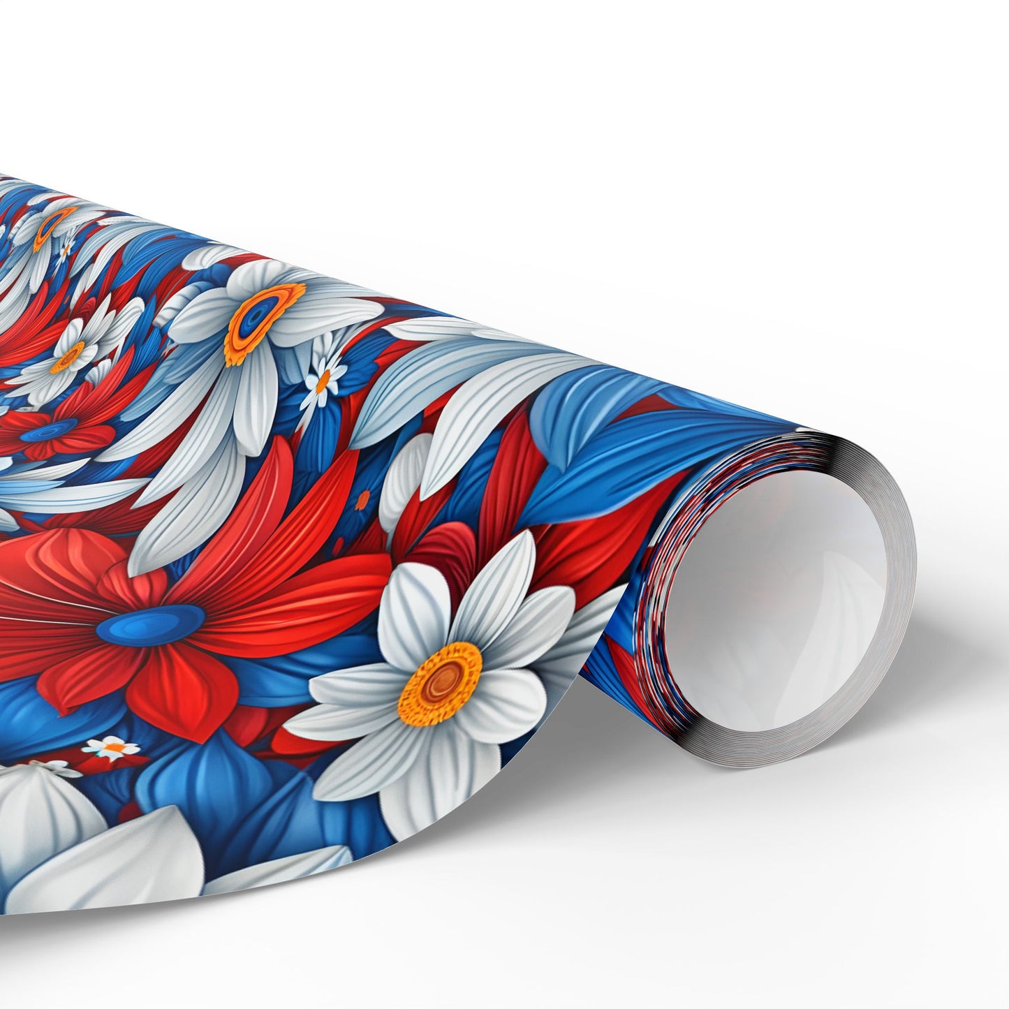 Red White Blue Daisy Floral Design