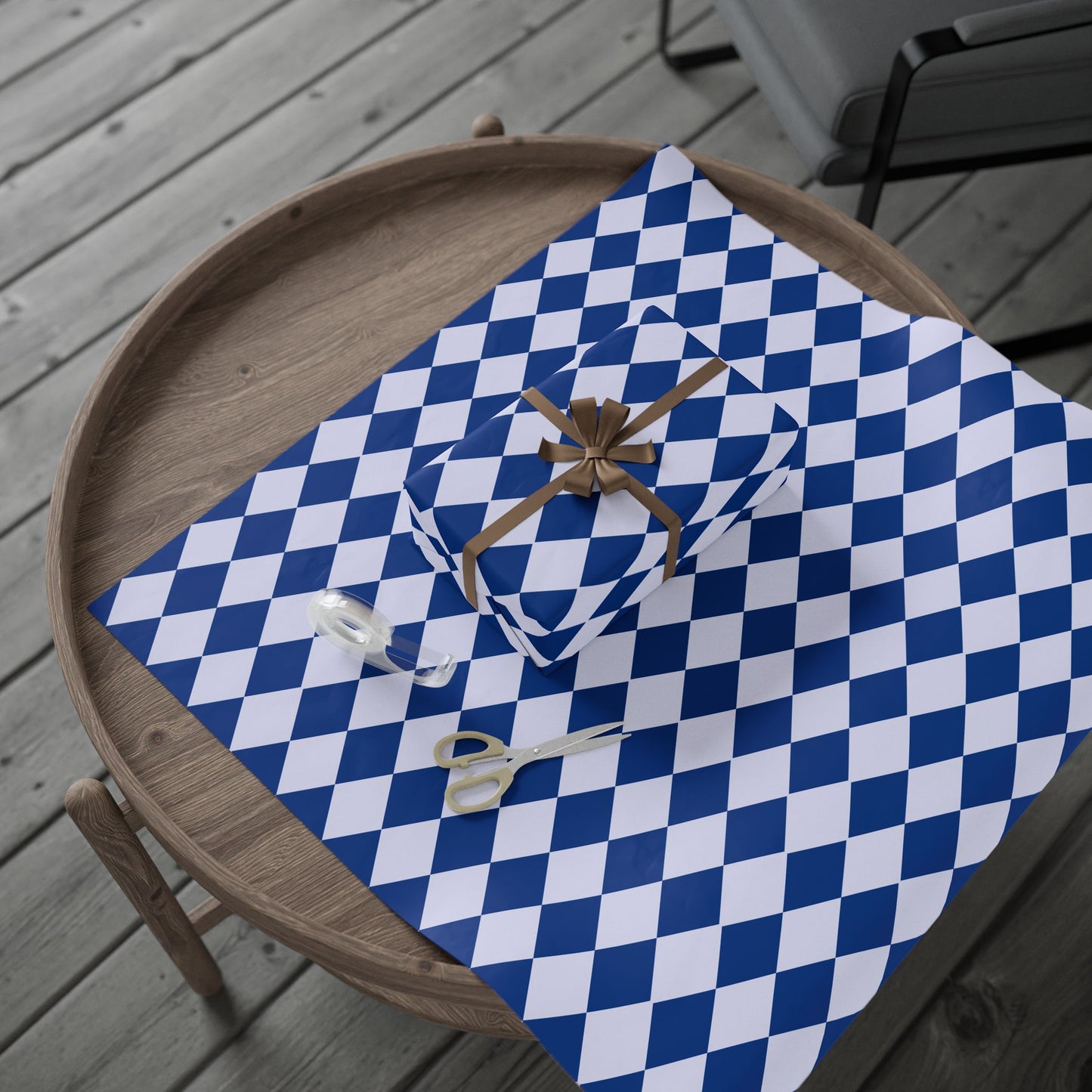 Blue on Blue Harlequin Pattern