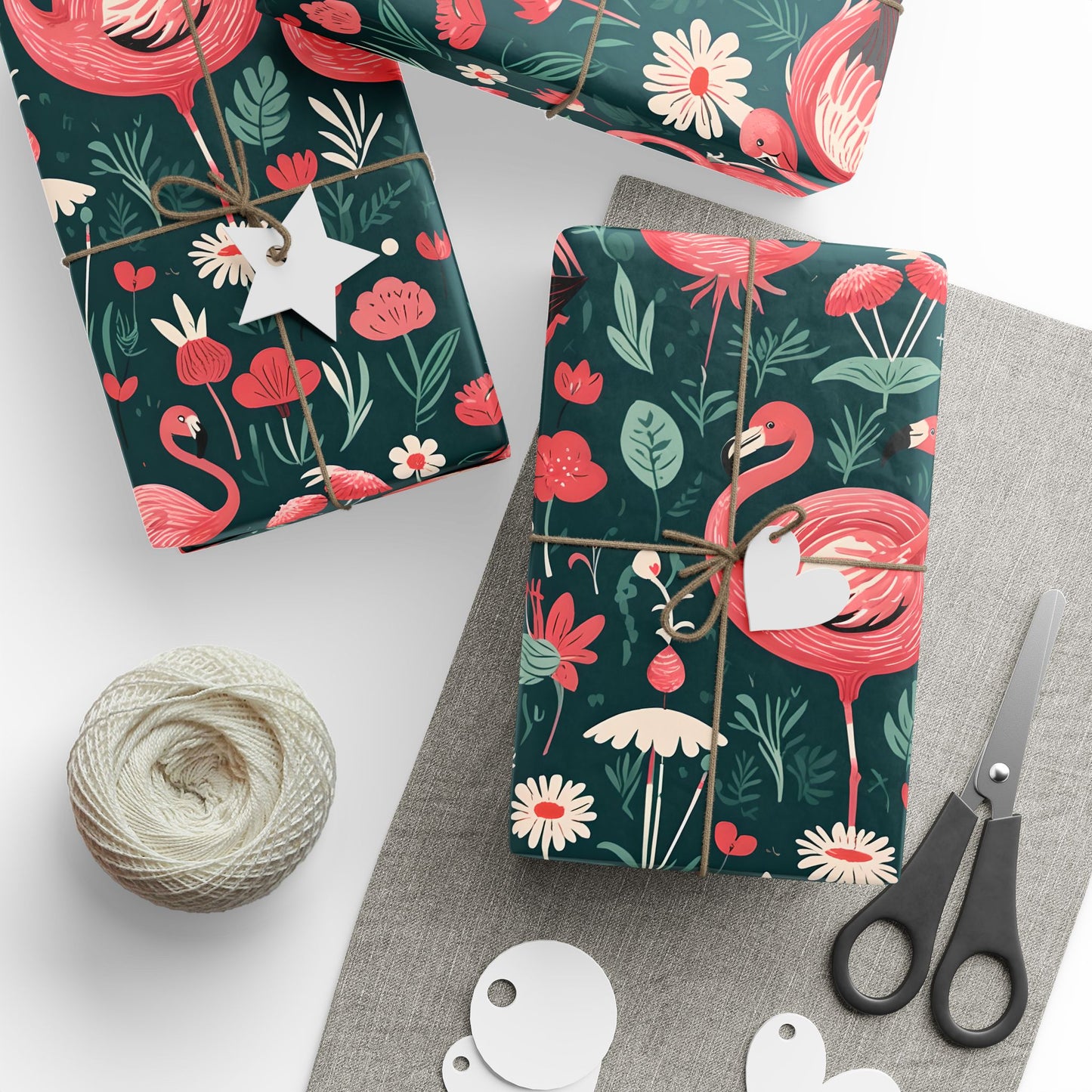 Abstract Alice in Wonderland Flamingo Gift Wrap