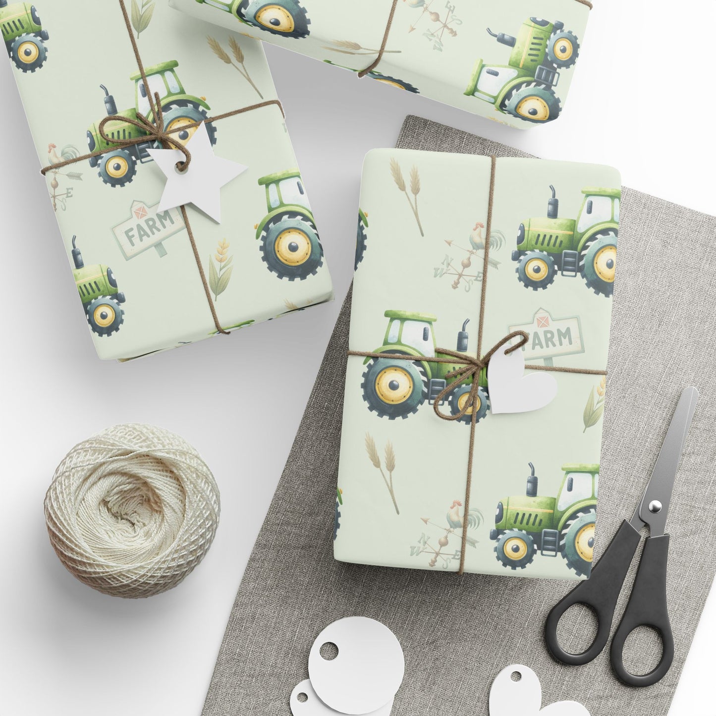 Green Tractor - Themed Wrapping Paper