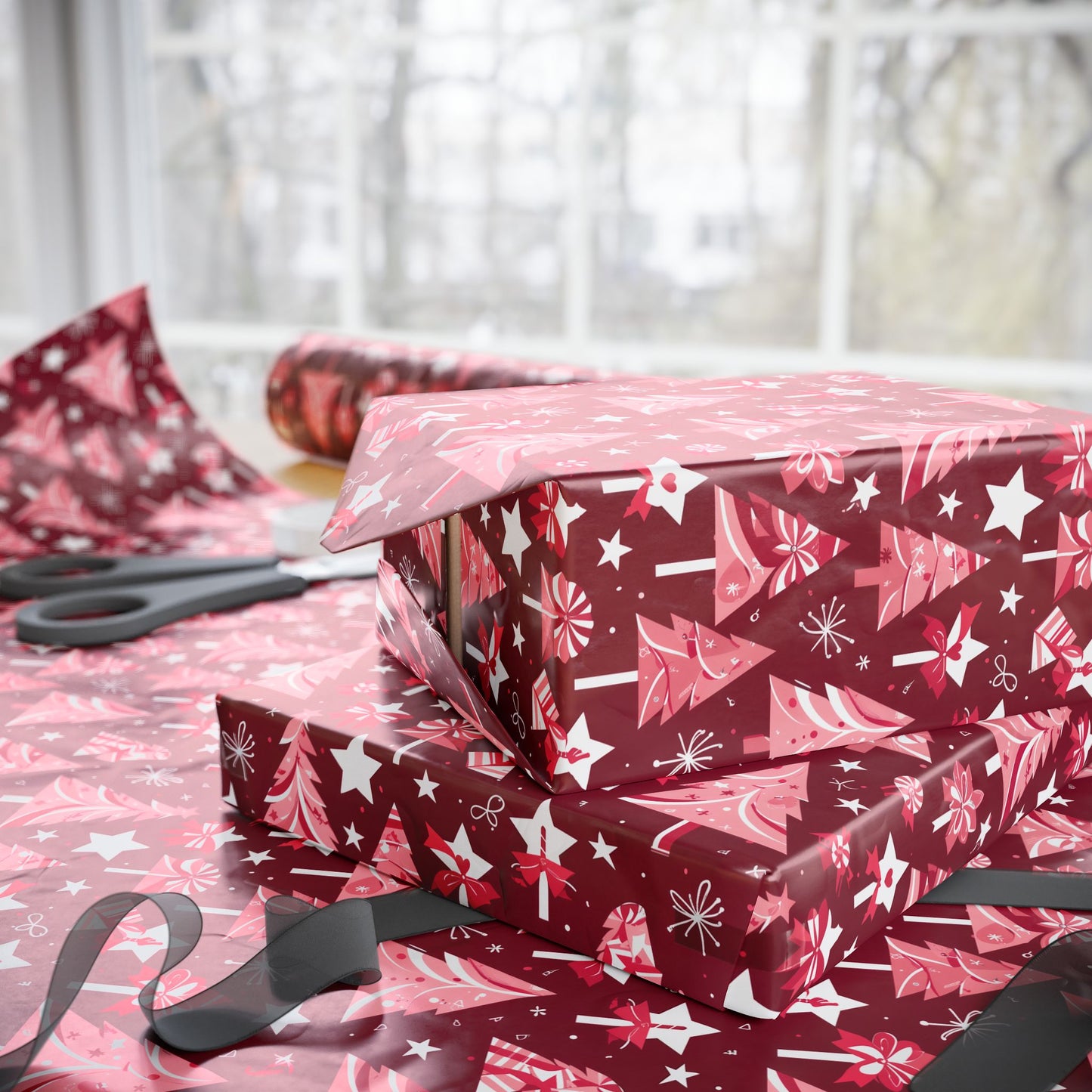 Peppermint Pop Parade – Bold Pink & Red Christmas Wrapping Paper