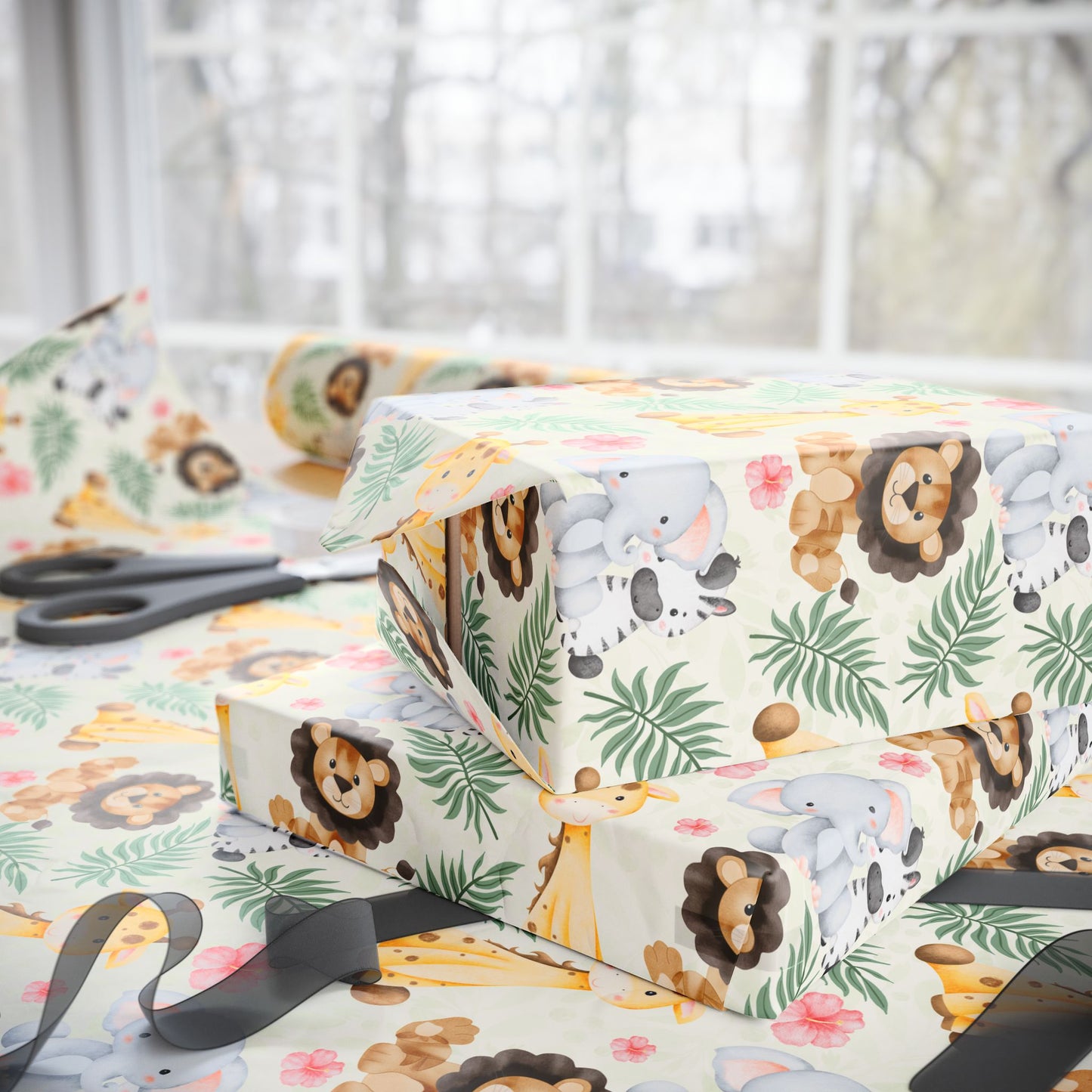 Wild Snuggles – Jungle Baby Animal Wrapping Paper