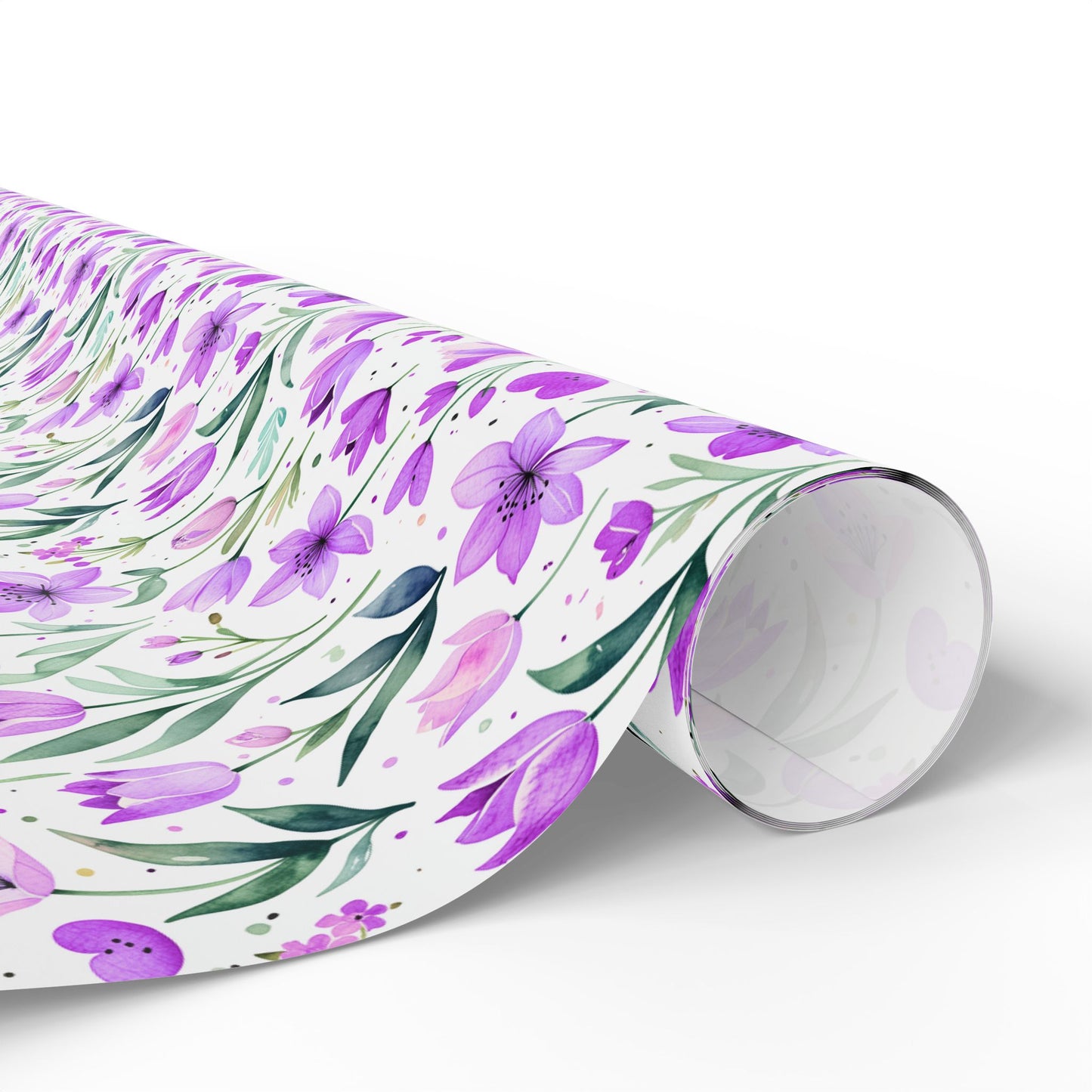 Purple Floral Gift Wrap Rolls