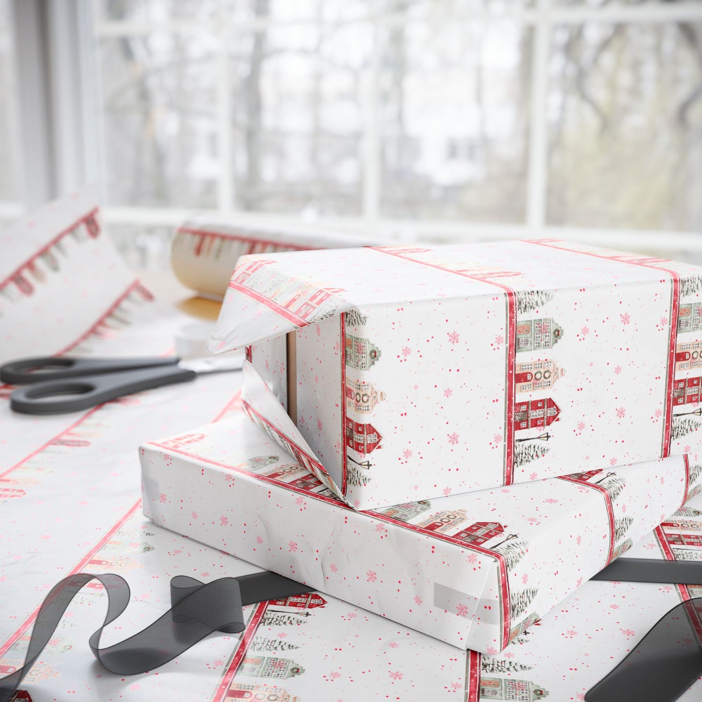 Merry Little Main Street – Holiday Village Wrapping Paper