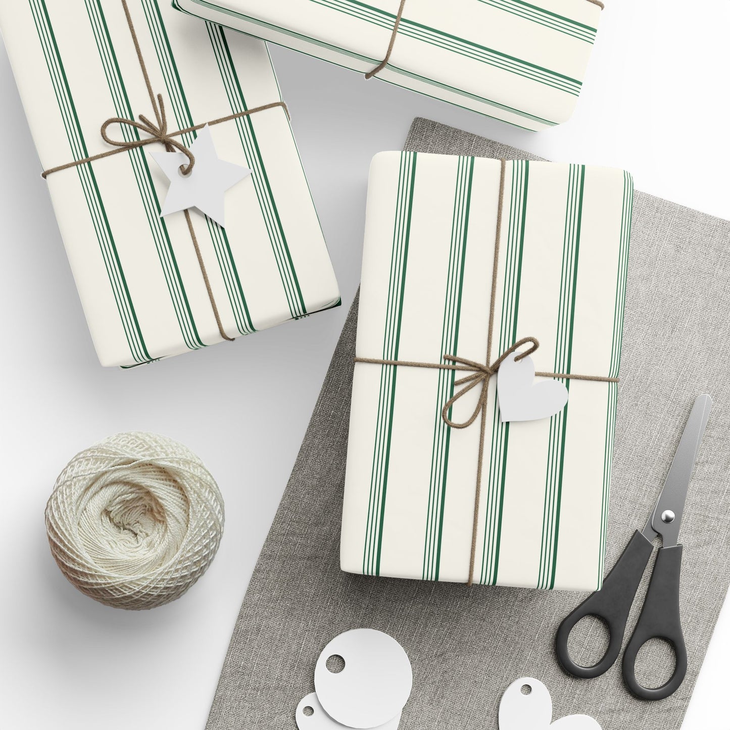 Elegant Green Striped Wrapping Paper