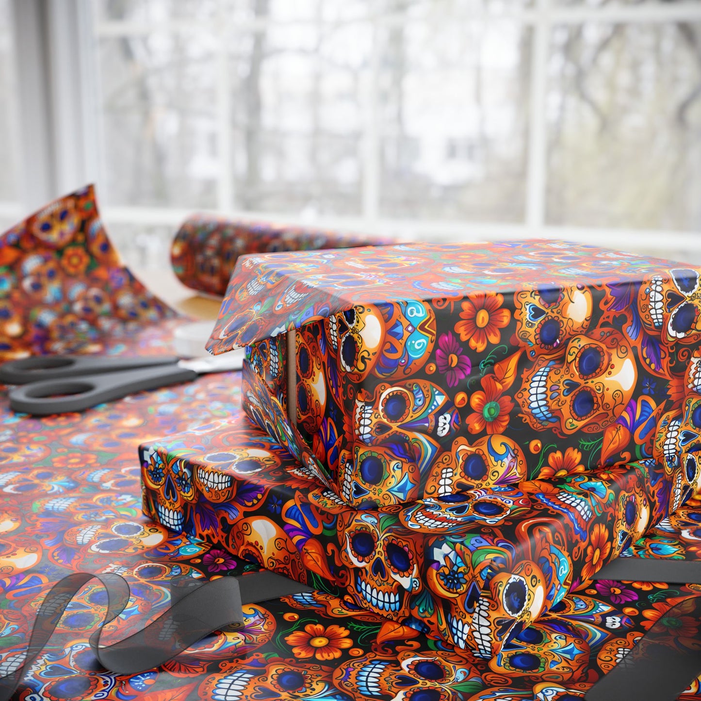 Colorful Skull Wrapping Paper