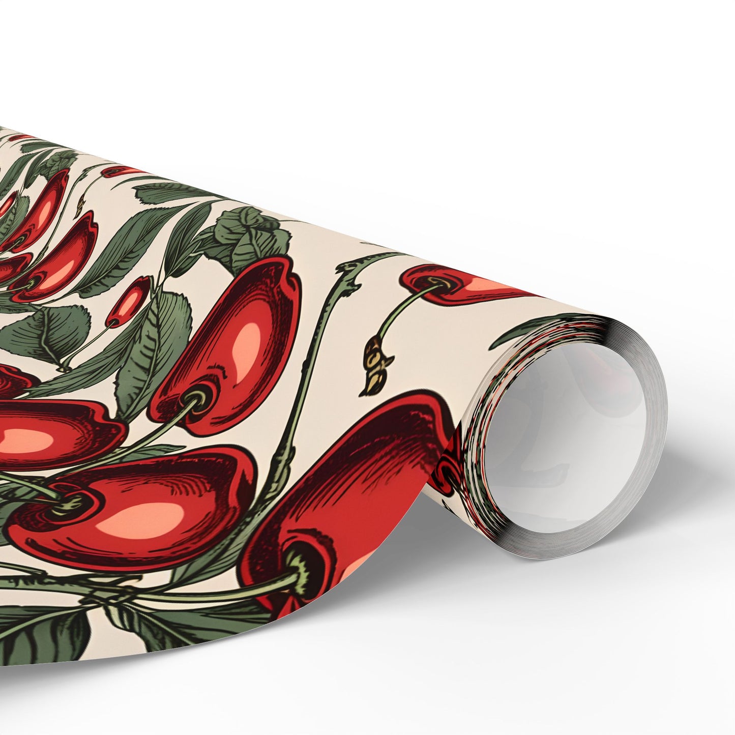 Elegant Cream Background with Cherry Delight Wrapping Paper