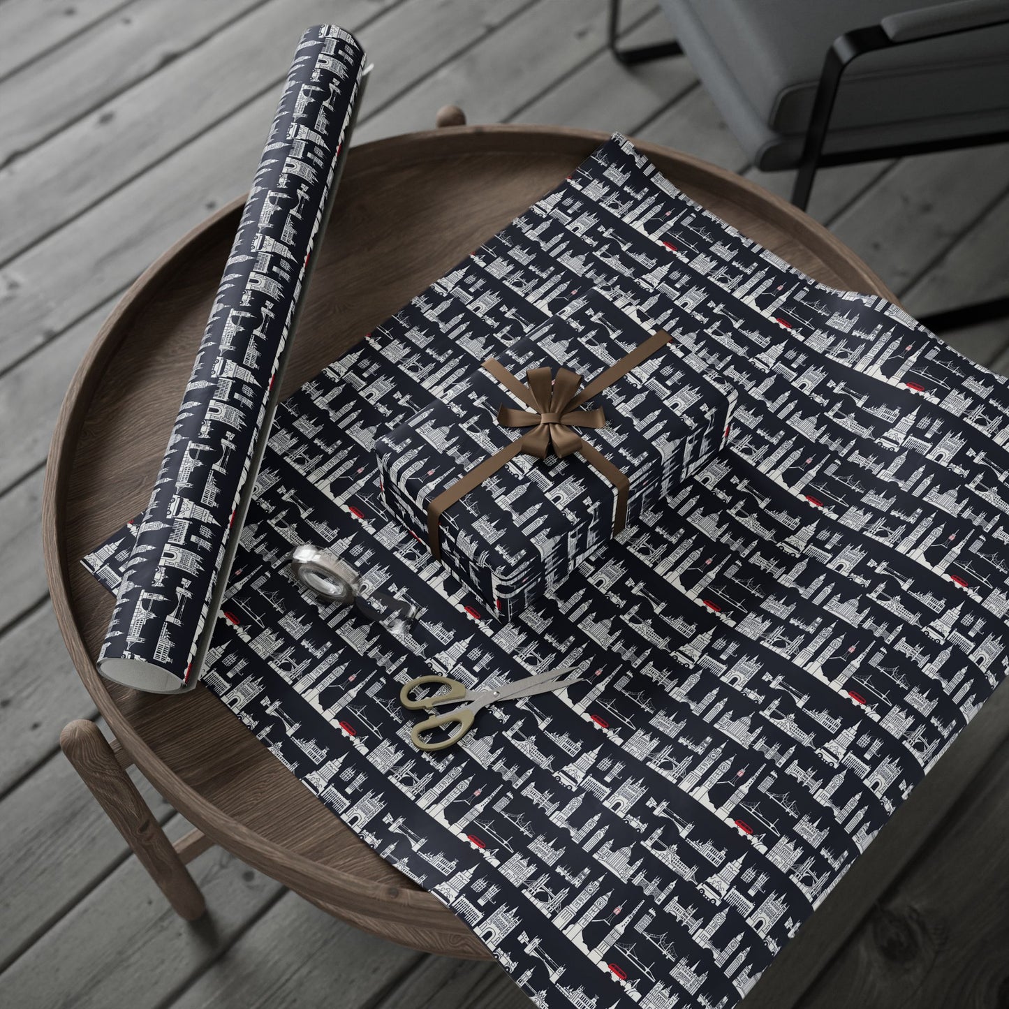 Cityscape Wrapping Paper – Elegant Gift Wrap for Holidays