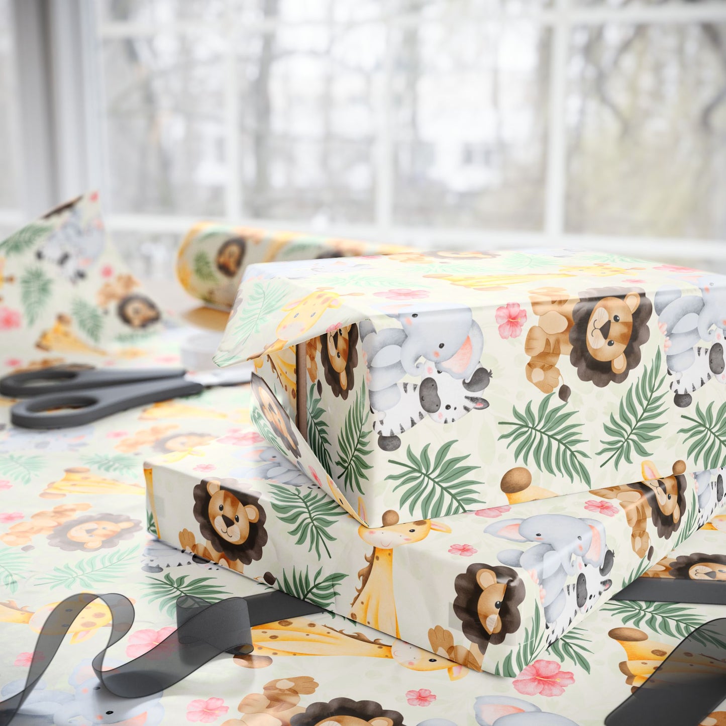 Wild Snuggles – Jungle Baby Animal Wrapping Paper