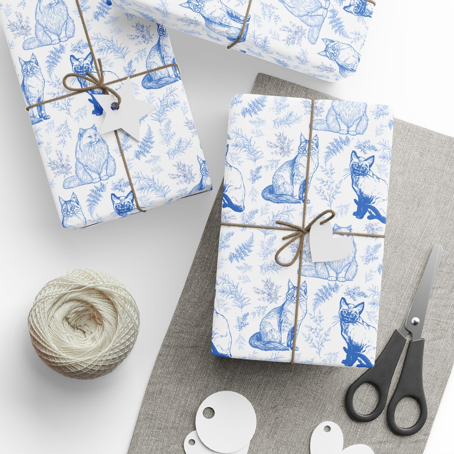 Cat Toile De Jouy Wrapping Paper