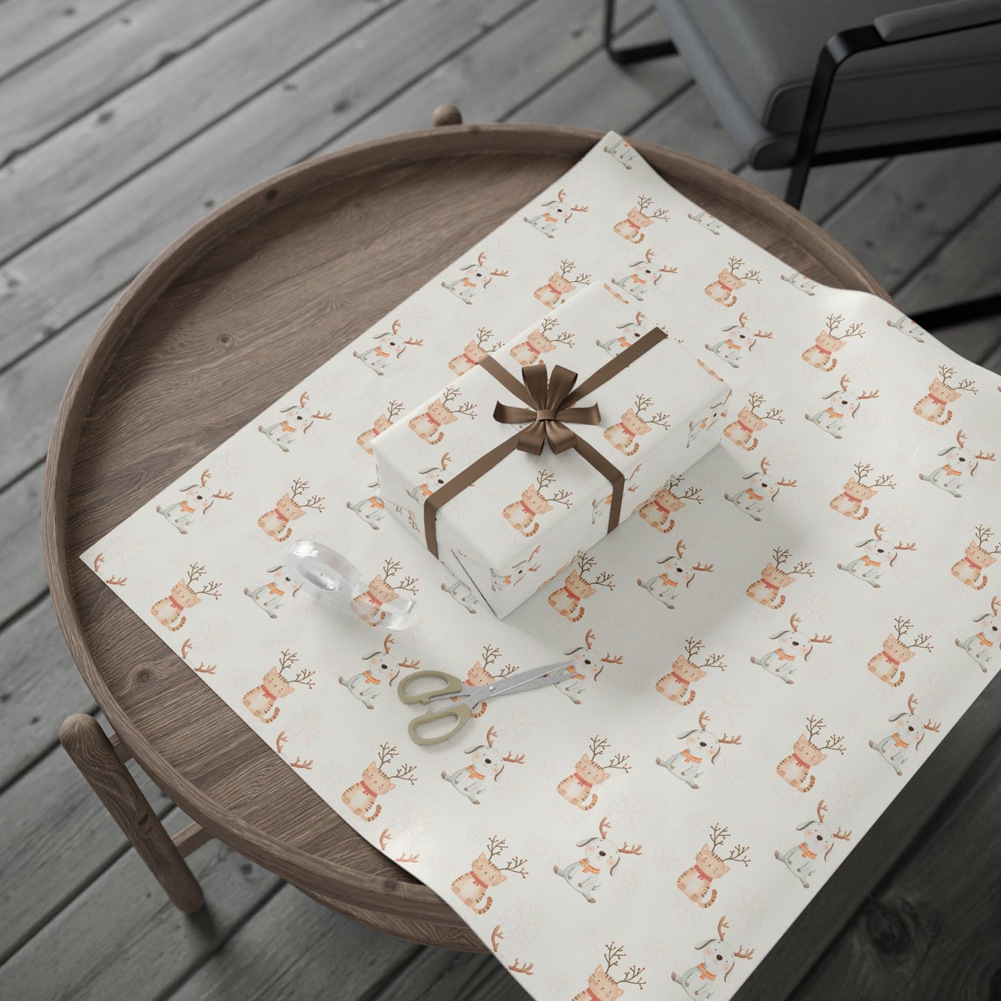 Merry Whiskers & Woofmas – Pastel Pets Holiday Wrapping Paper