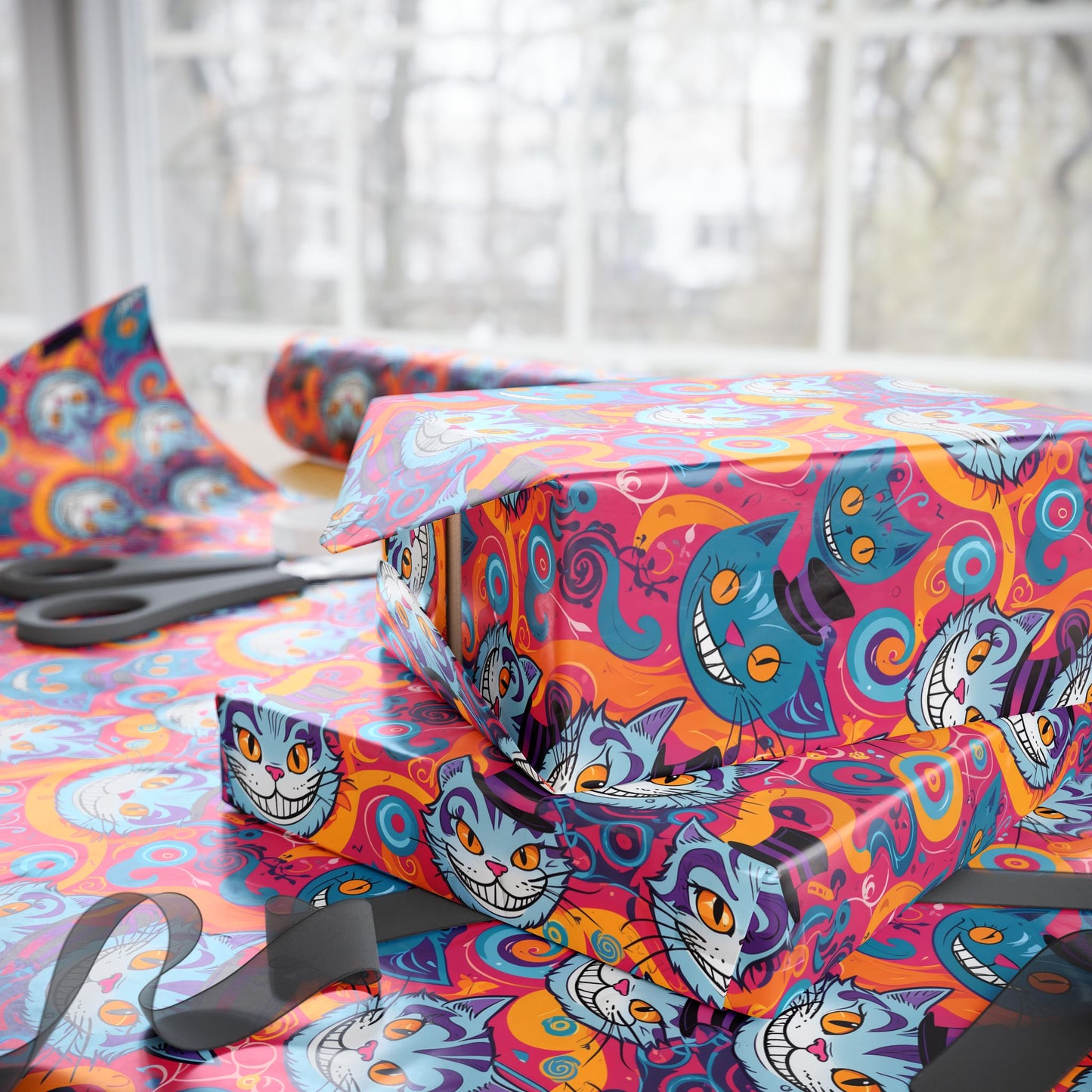 Vibrant Abstract Cheshire Cat GiftPaper