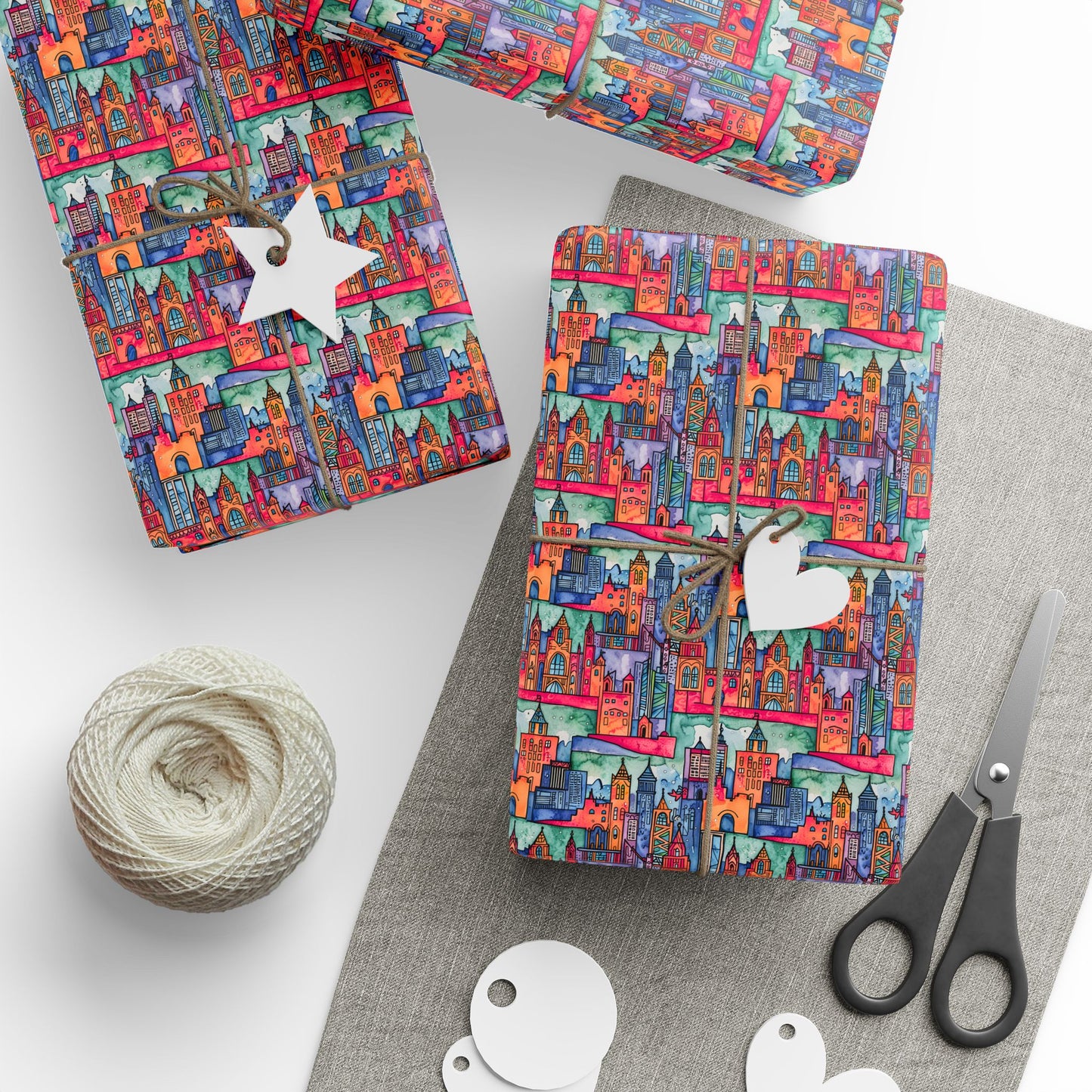 Wrapping Papers - Vibrant Abstract Cityscape