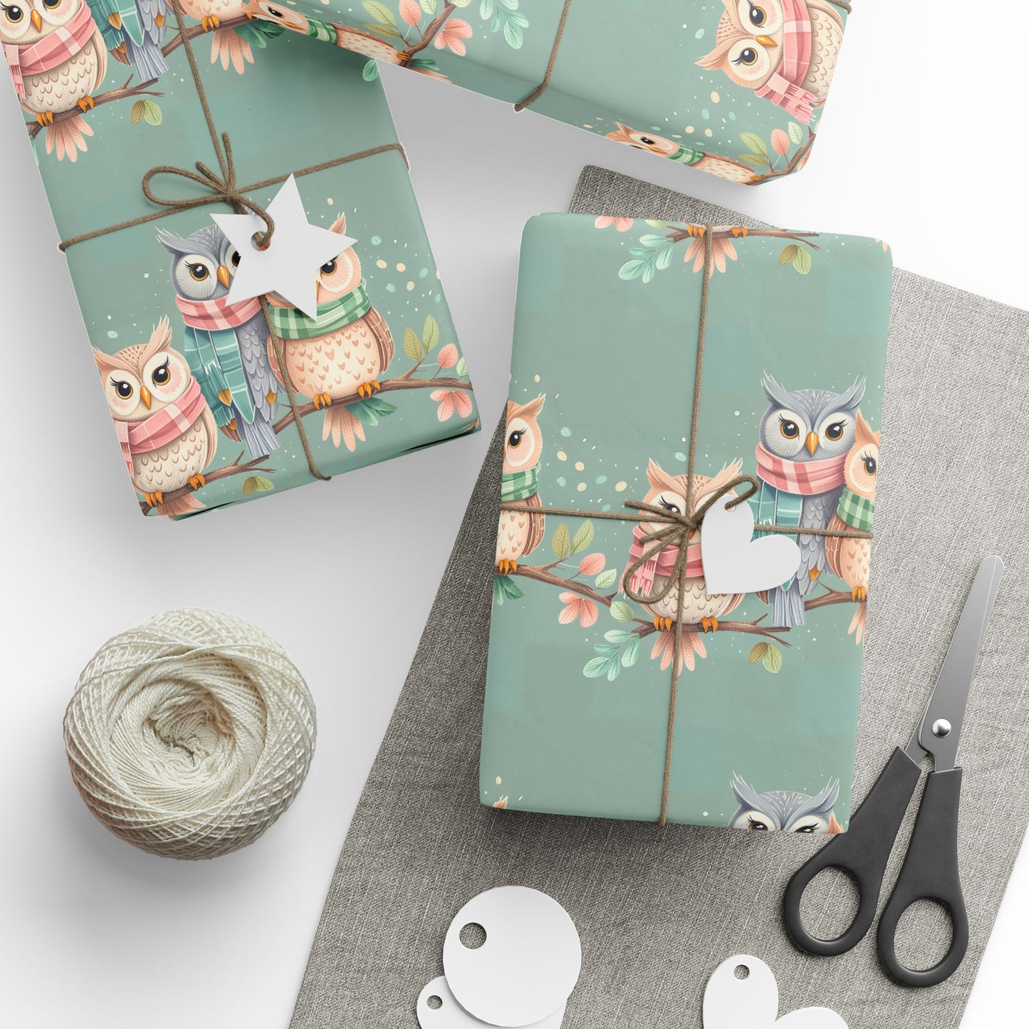 Winter Hoots – Cozy Owl Wrapping Paper