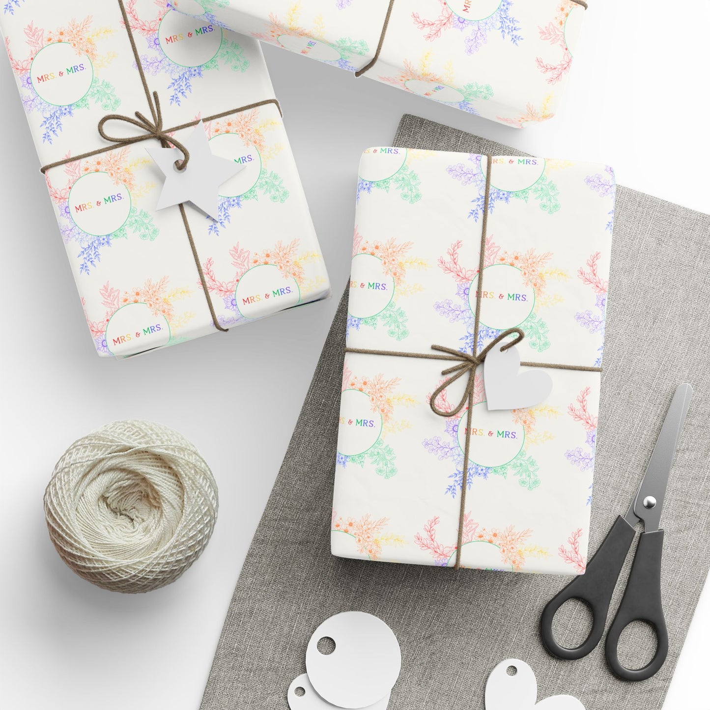 Rainbow Mrs. & Mrs. Gift Paper