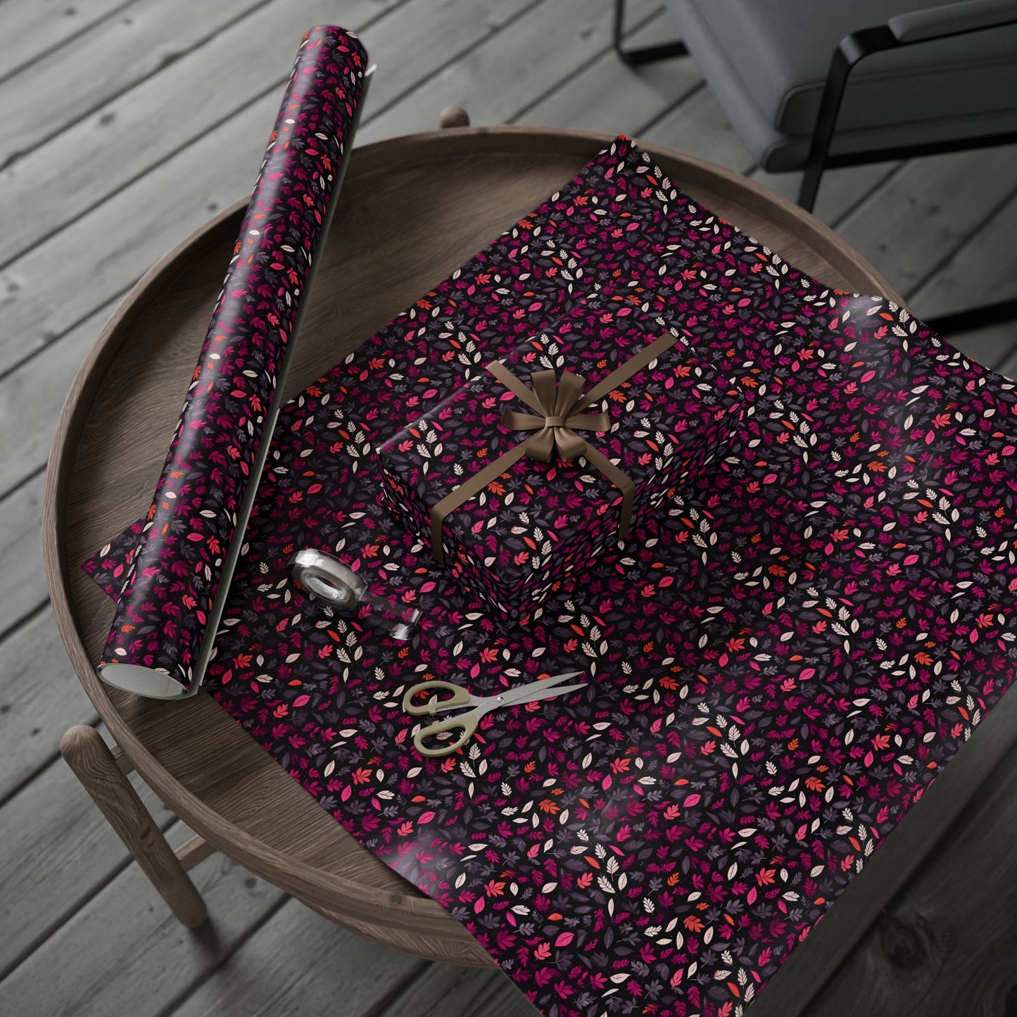 Colorful Pink Leaf Wrapping Paper