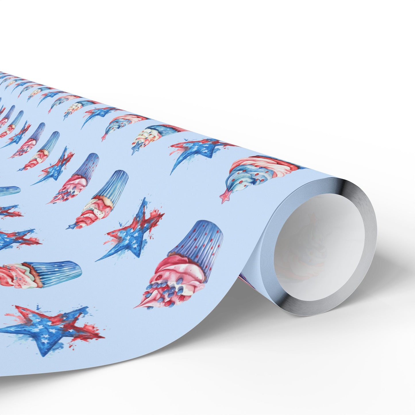 Patriotic Cupcake Wrapping Paper