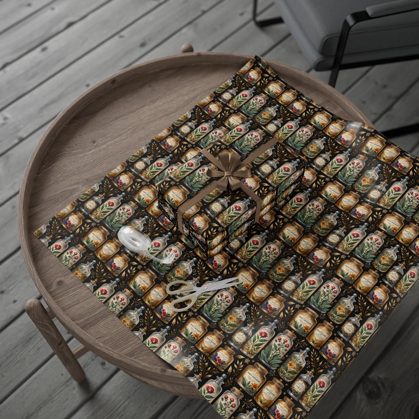 Wrapping Paper - Elegant Apothecary Vintage - Inspired Design