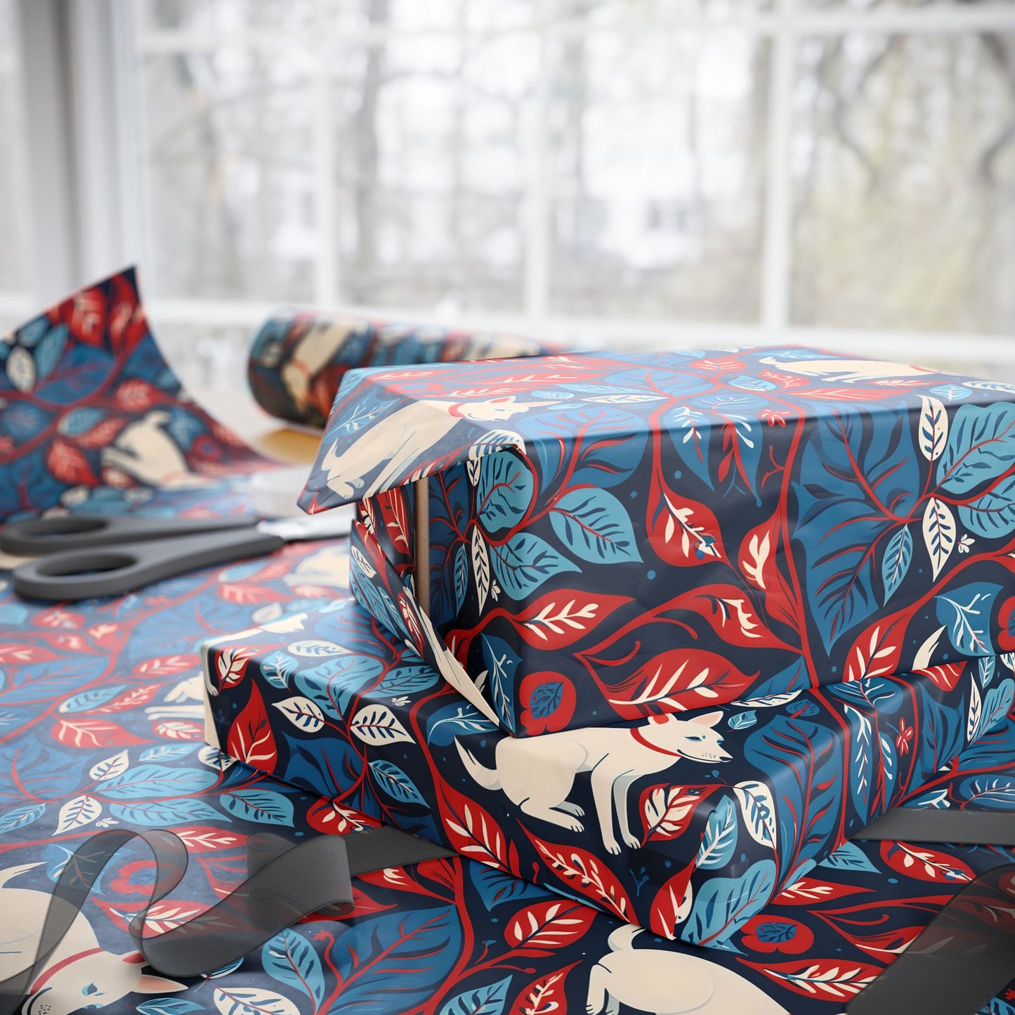 Botanic Pup Parade Wrapping Paper