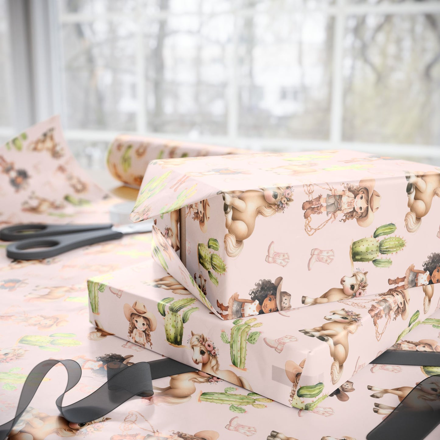 Pink Cowgirl Wrapping Paper
